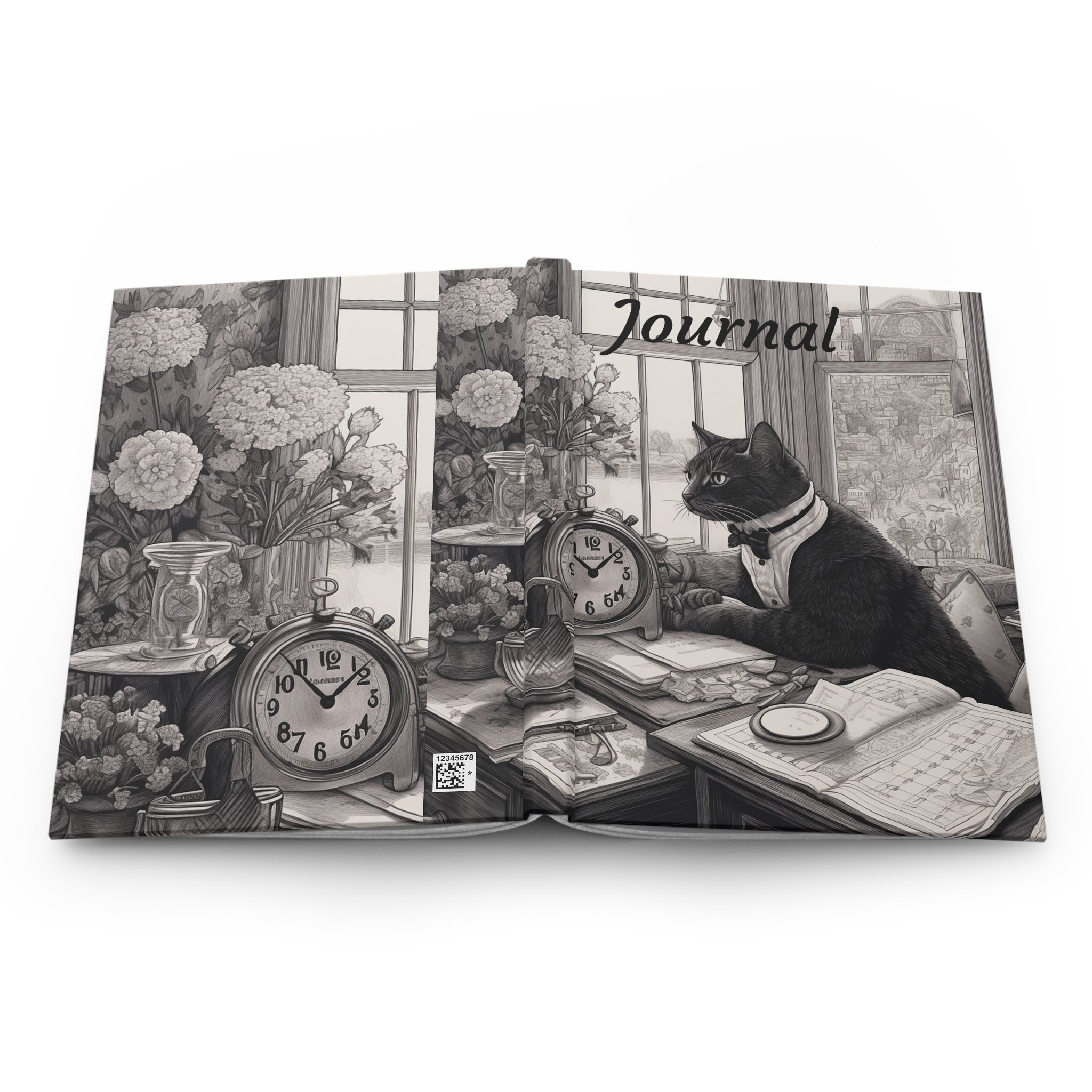 Hardcover Journal Matte-"Cat Boss" (Professional Art)