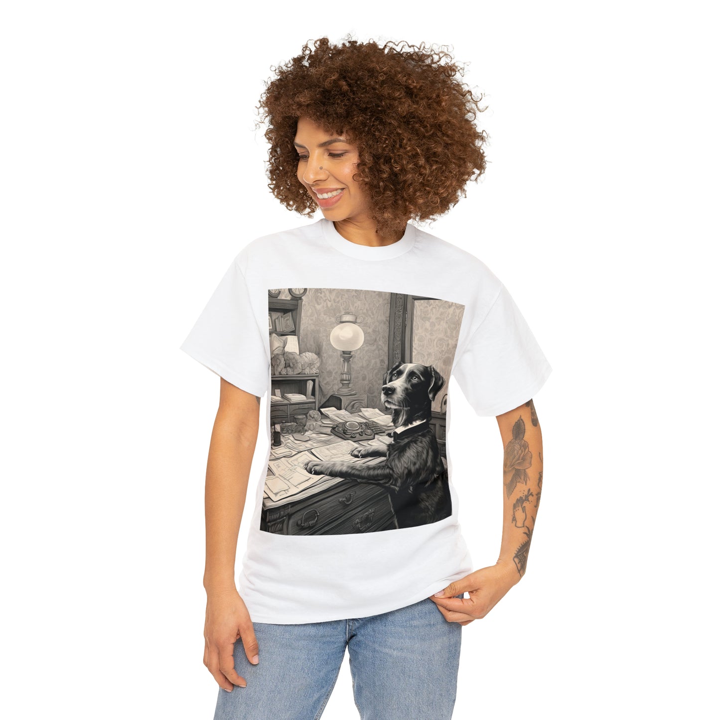 Unisex Heavy Cotton Tee--Ruff Work Day for Dog Lovers Gift for Pet Owners Canine Lovers