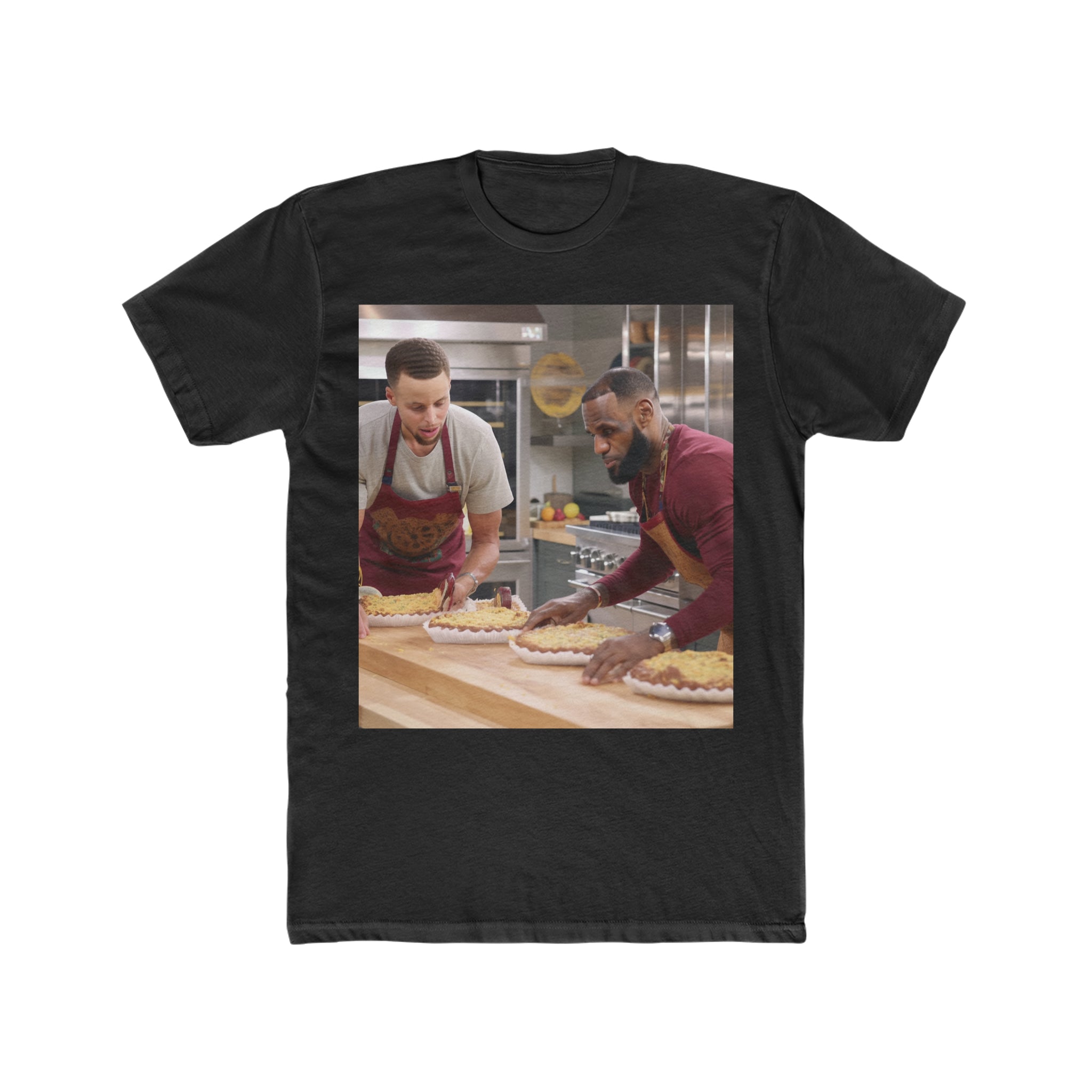 Elevate Your Style with 'Basketball Court Legends Whipping Up Pastries' Funny Men's Cotton Crew Tee - A Slam Dunk of Humor and Comfort