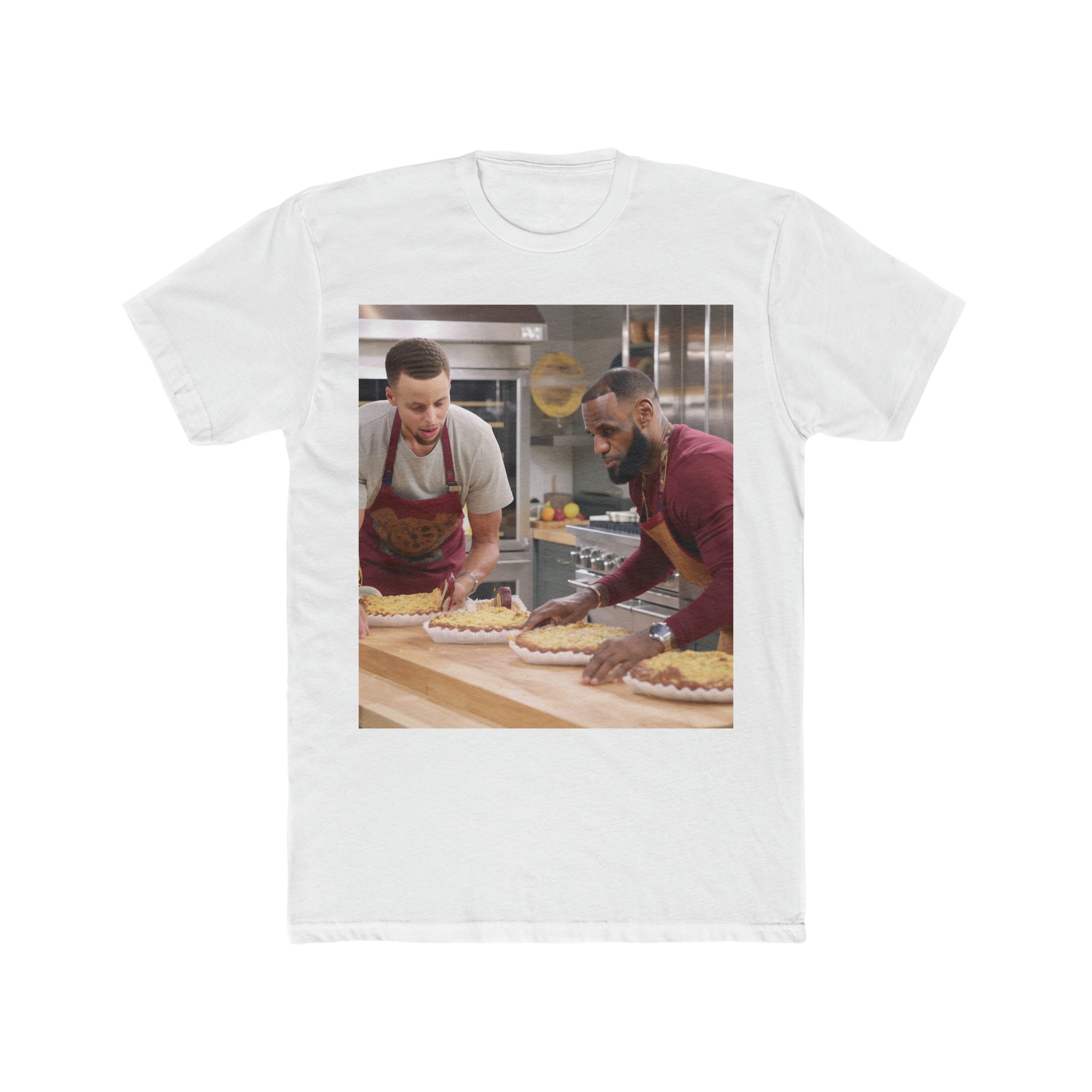 Elevate Your Style with 'Basketball Court Legends Whipping Up Pastries' Funny Men's Cotton Crew Tee - A Slam Dunk of Humor and Comfort