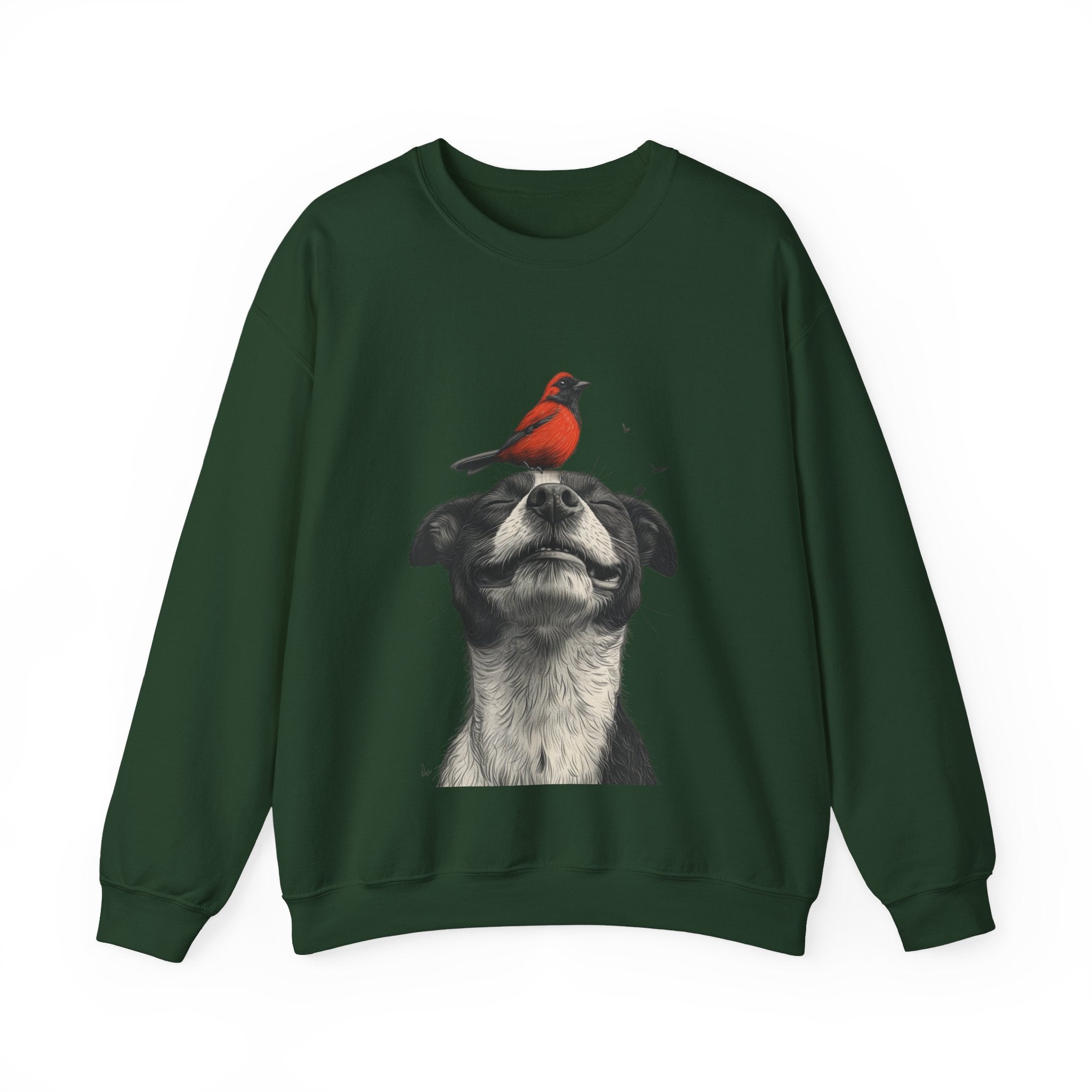 Trusting Bird and Dog Friend Unisex Heavy Blend™ Crewneck Sweatshirt - Cozy Comfort and Unique Style for Animal Lovers