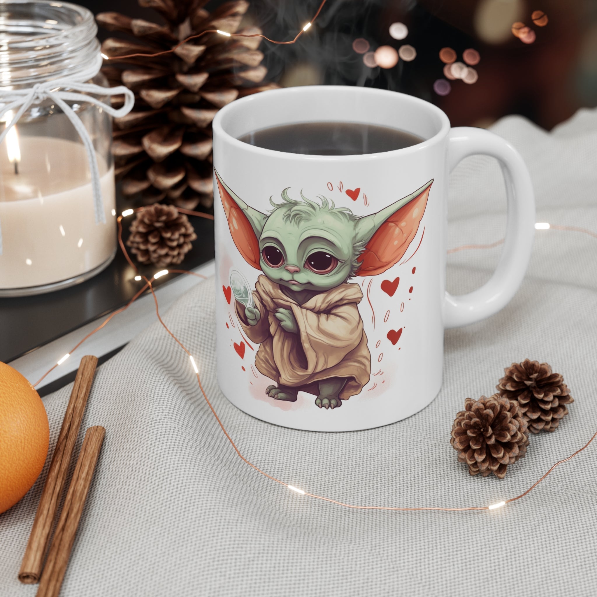 Pair With Original Trilogy Items to Make Your Theme Complete. Retro Galaxy Master Romantic Valentine's Day Cupid Ceramic Mug 11oz - Unique Gift for the One You Love or for the Ideal Gift for Friends