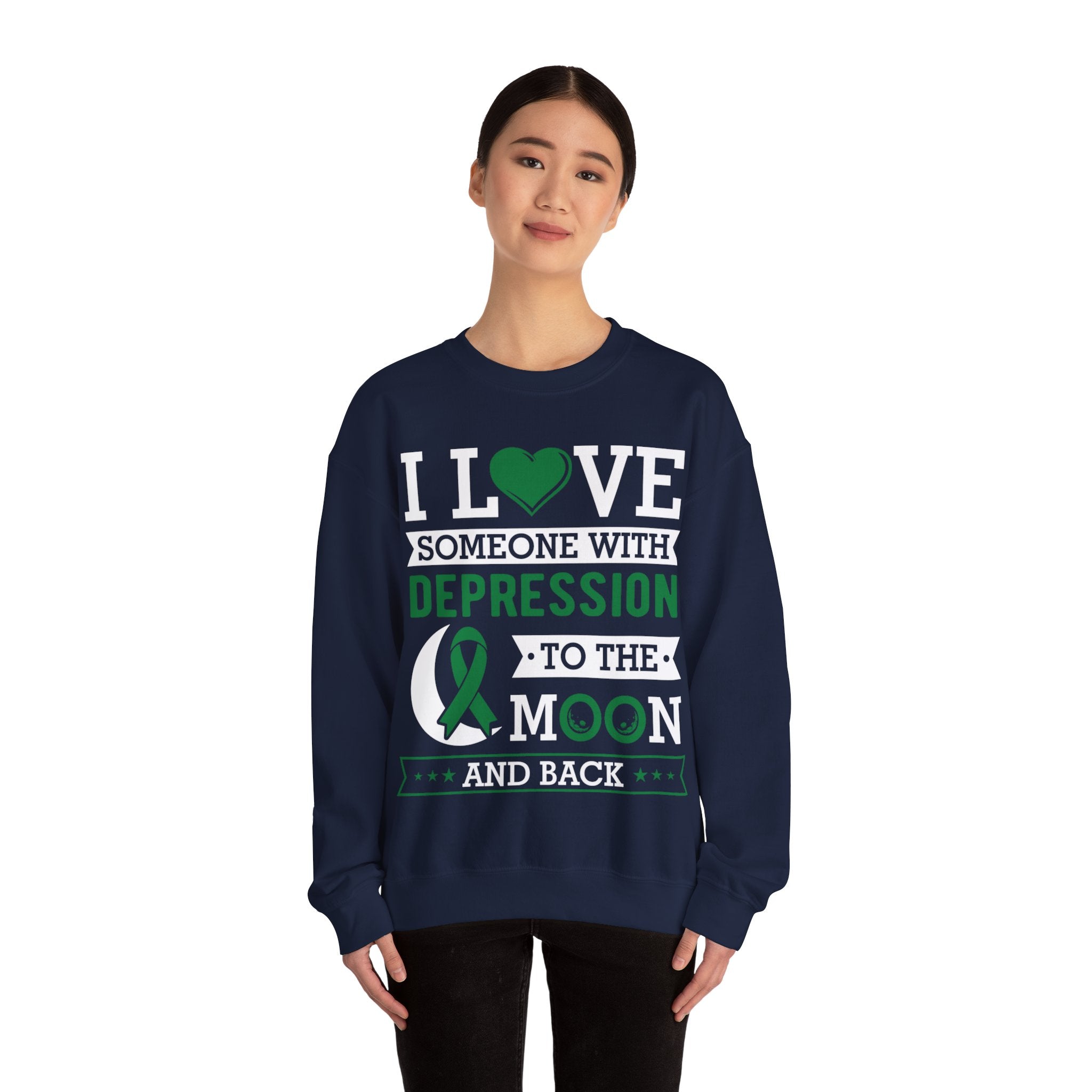 "I Love Someone with Depression" Support Unisex Heavy Blend™ Crewneck Sweatshirt - A Message of Compassion & Understanding