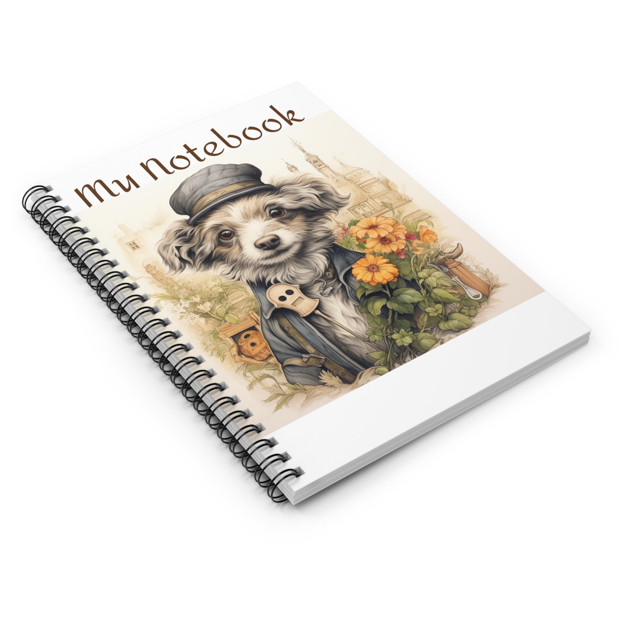 Spiral Notebook with Ruled Lines: Exclusive Floral Doggy Key to My Heart Puppy | Professional Artistry | Durable and Stylish