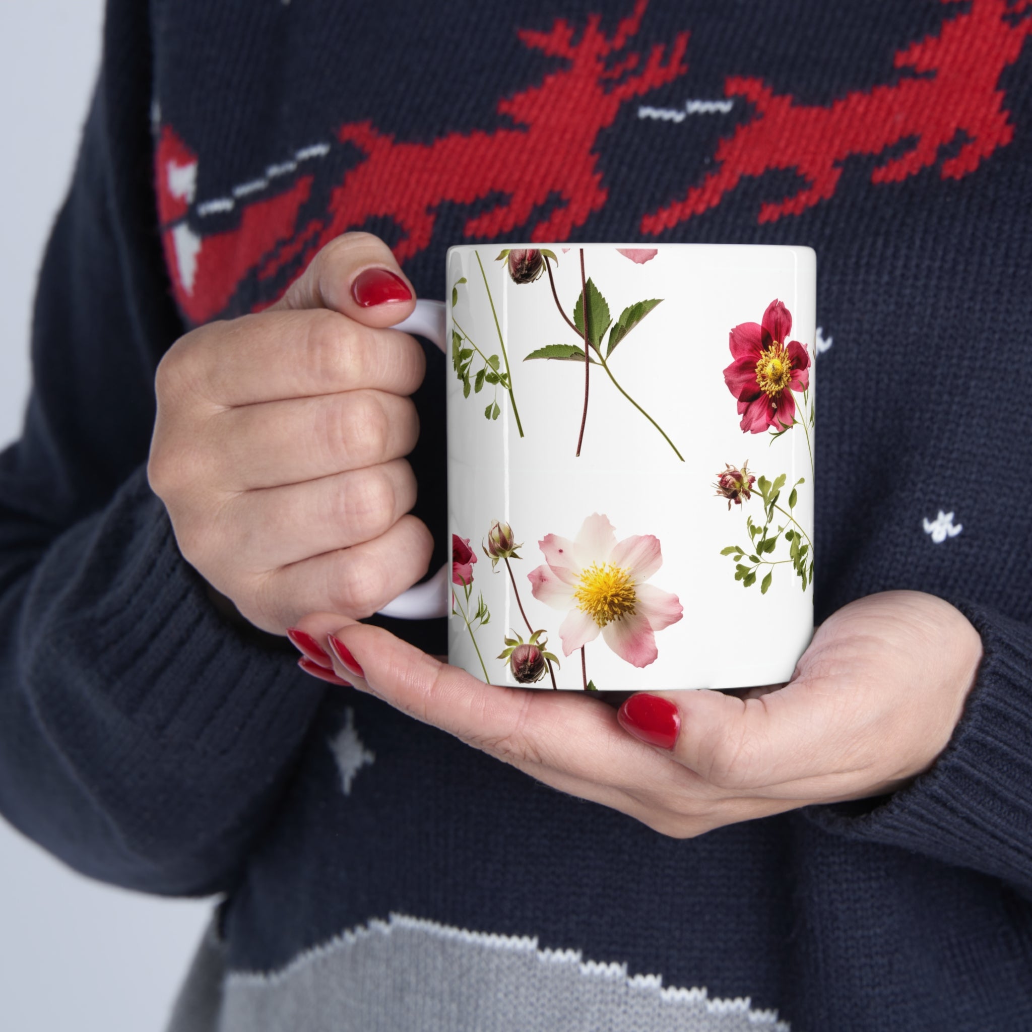 Ceramic Mug 11oz Floral Days Flower Design Coffee Cup Gift Floral Print Coffee Mug Home Decor Flower Design Coffee Cup Collectible