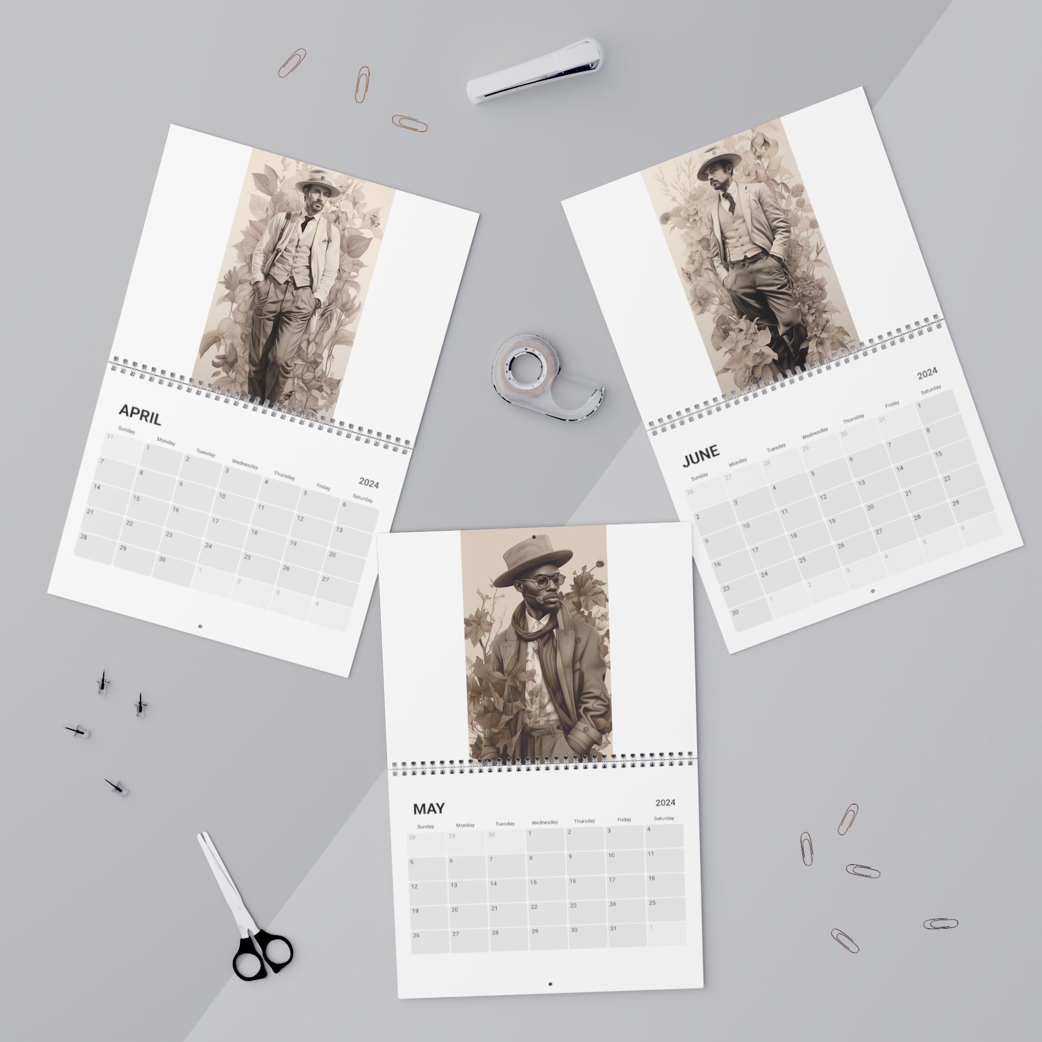 Stay Stylish All Year Round with the 2024 "Swagga Man" Desk Calendar