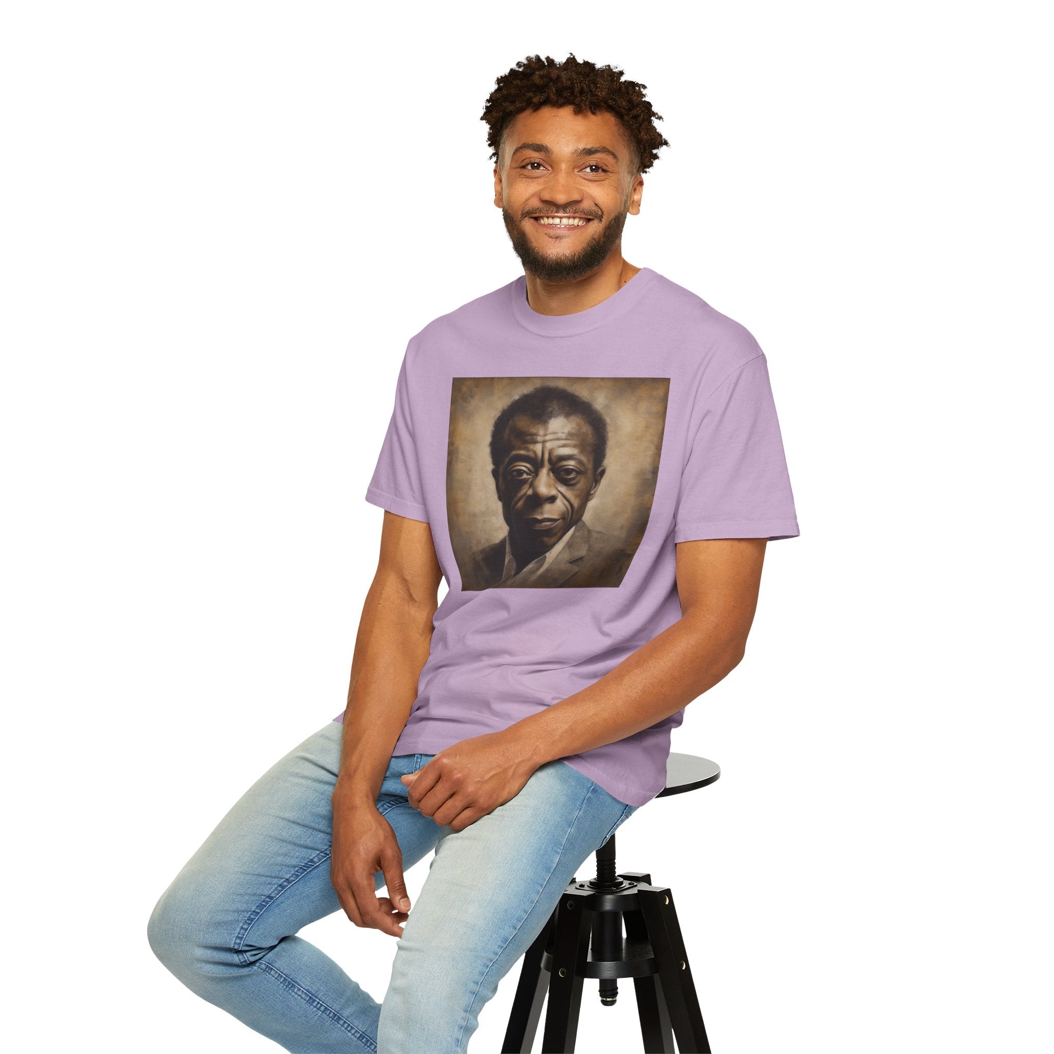 Show Civil Rights Support and Awareness in Comfort With Portrait of Iconic African American Pioneer Portrait Unisex Garment-Dyed T-shirt - Tribute to a Renowned Writer and Civil Rights Activist Ideal For History Scholars