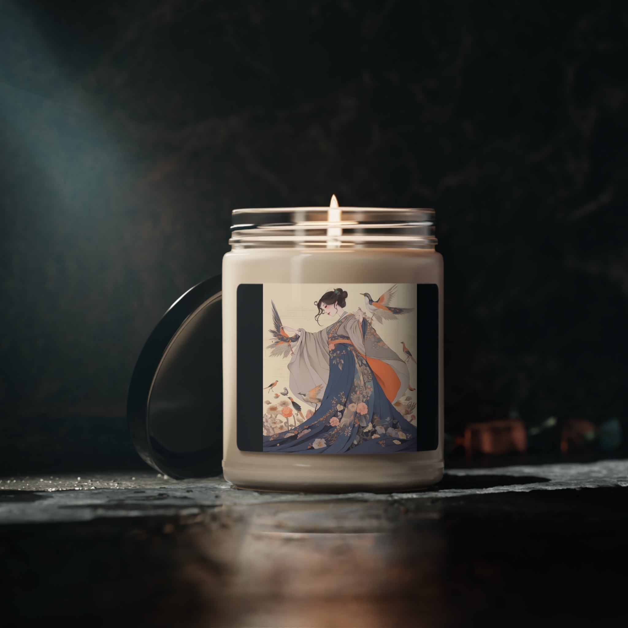 Soothing Fragrance Soy Candle with Japanese Art