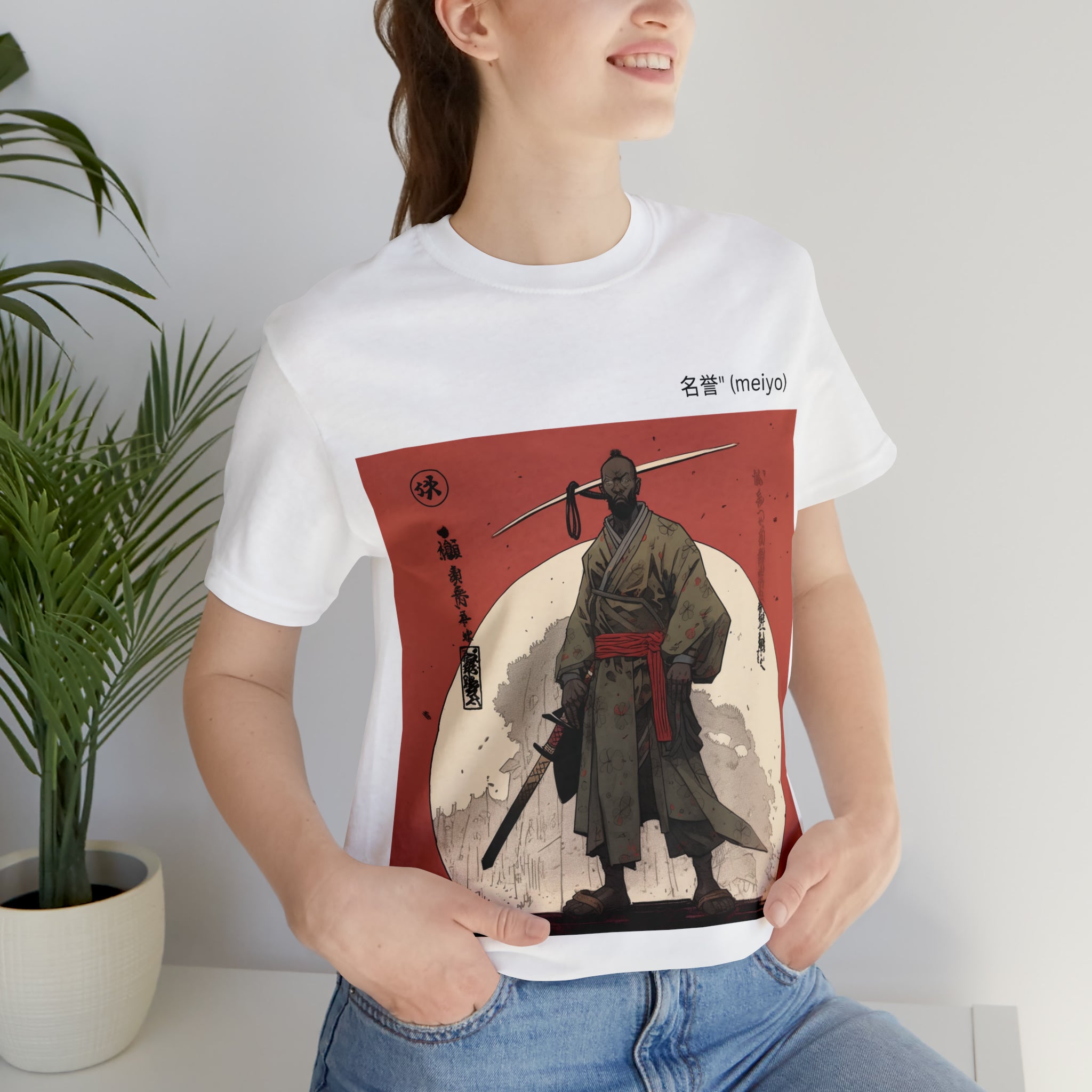 Unisex Jersey Short Sleeve Tee-- Honor and Prestige Samurai Ronin Anime, Japanese Art Comfortable Gift for Men/Boys