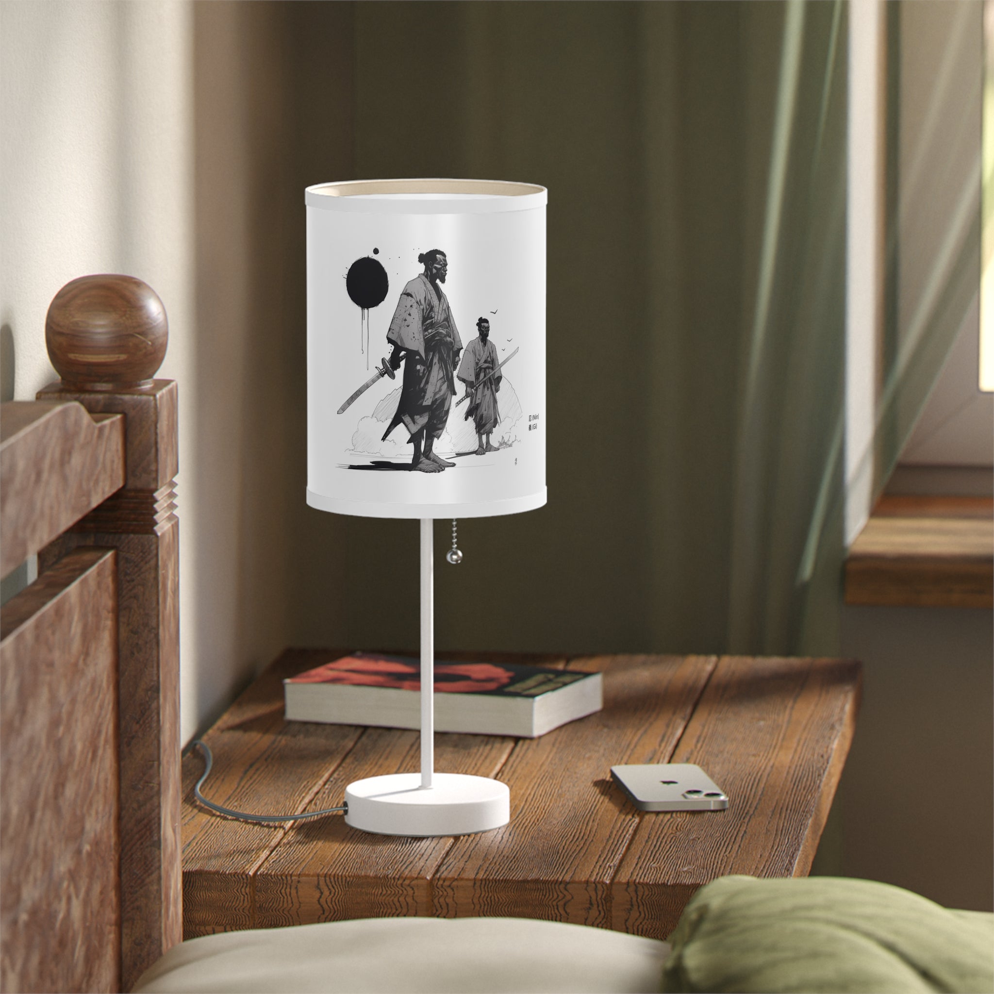 Way of the Warrior Lamp - African American Samurai Theme - Unique Home Decor - Justice/Perseverance - Perfect Gift for History Enthusiasts