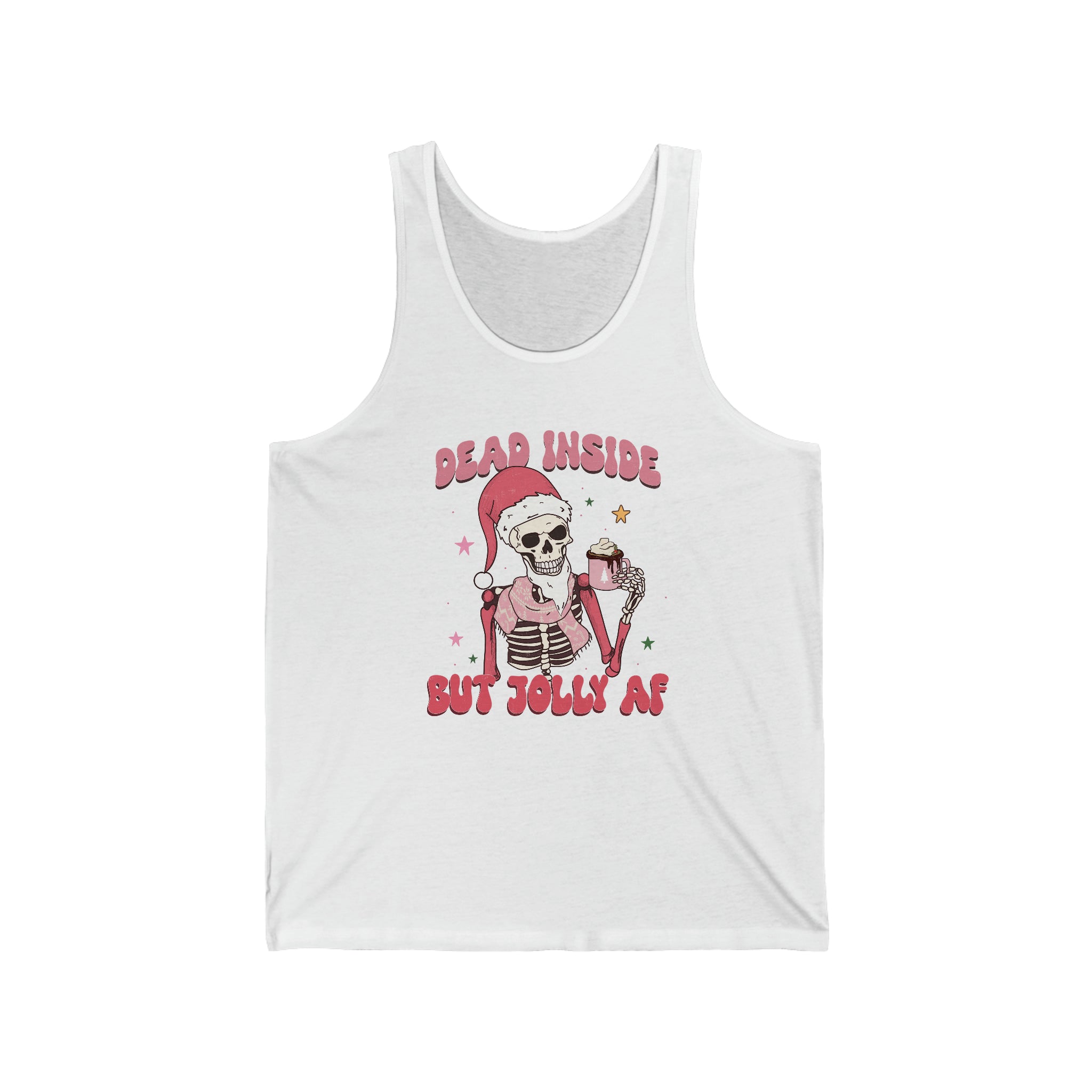 Unisex Jersey Tank- "Dead Inside..." Holiday Gift Wear for Friends and Family Great Gag Present Christmas Gift