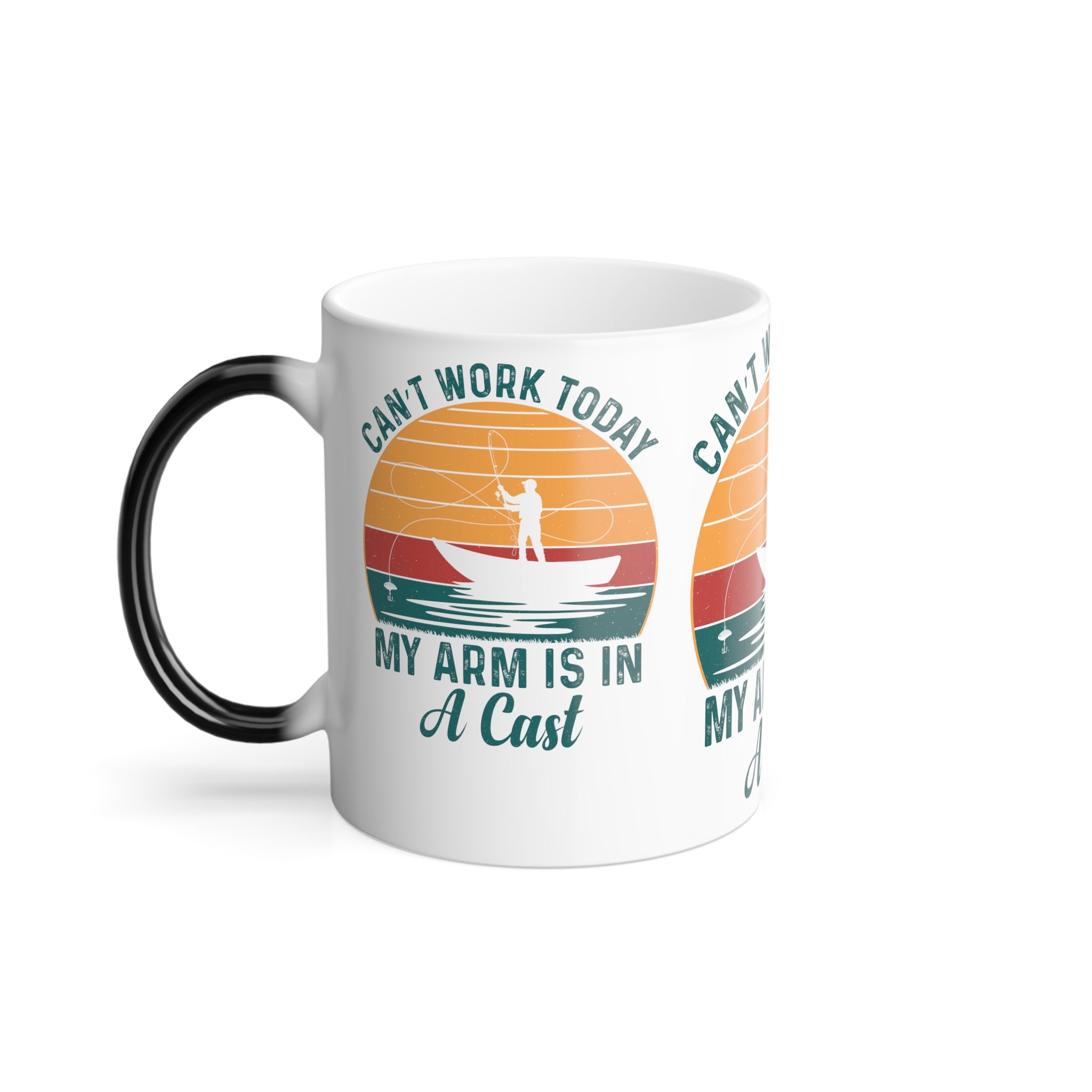 Can't Work Today My Arm is in a Cast Color Morphing Mug - 11oz | Fun and Unique Heat-Changing Coffee Cup