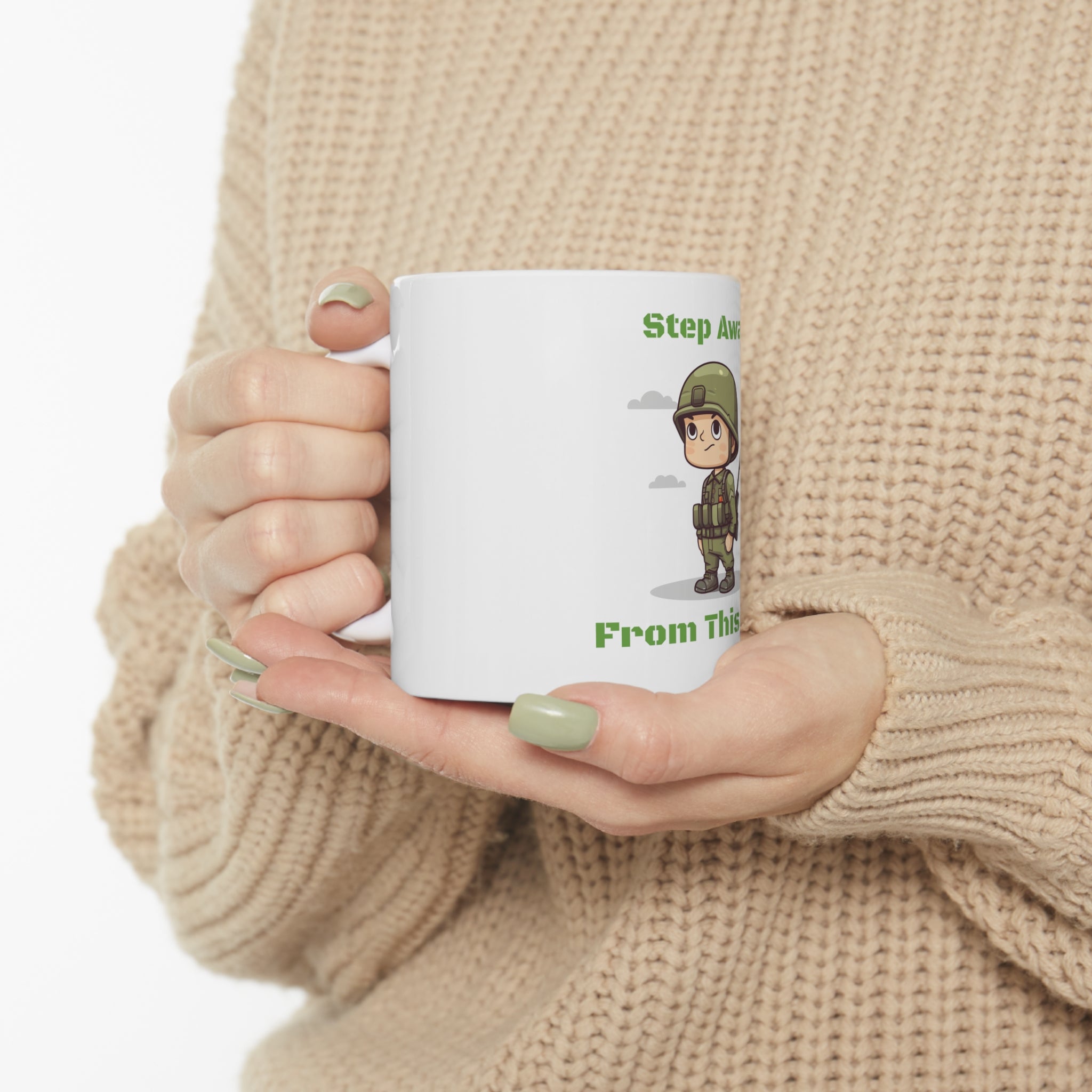 Playful Command - Miniature Army Private Ceramic Mug - Humorous Coffee Cup - 11oz Novelty Gift Humorous Ceramic Gift