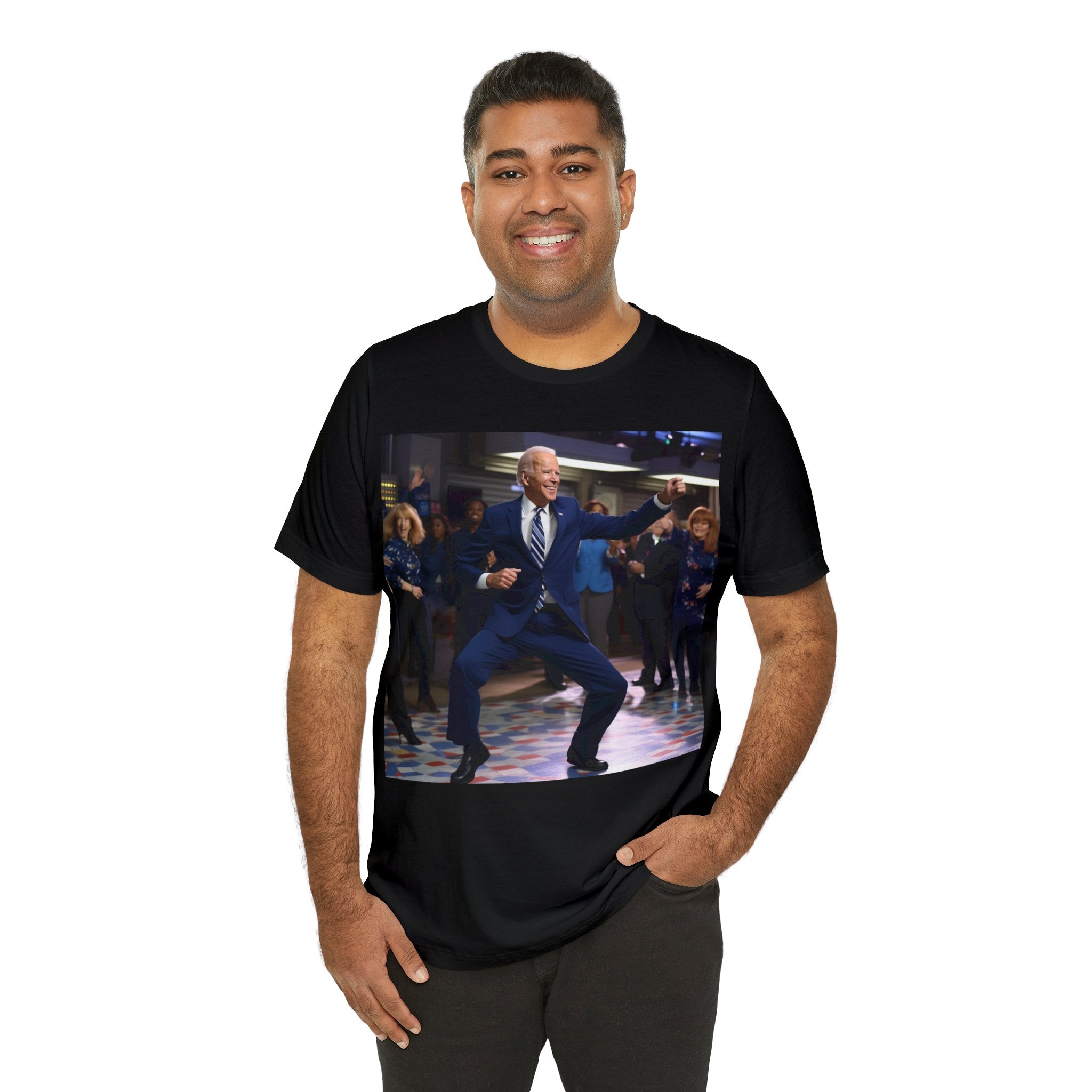 Funny Presidential Gag Gift! Get Groovy on Election Night with Our Funny Disco Dance Party Unisex Tee - Make Your Vote Count in Style! Unisex Jersey Short Sleeve Tee