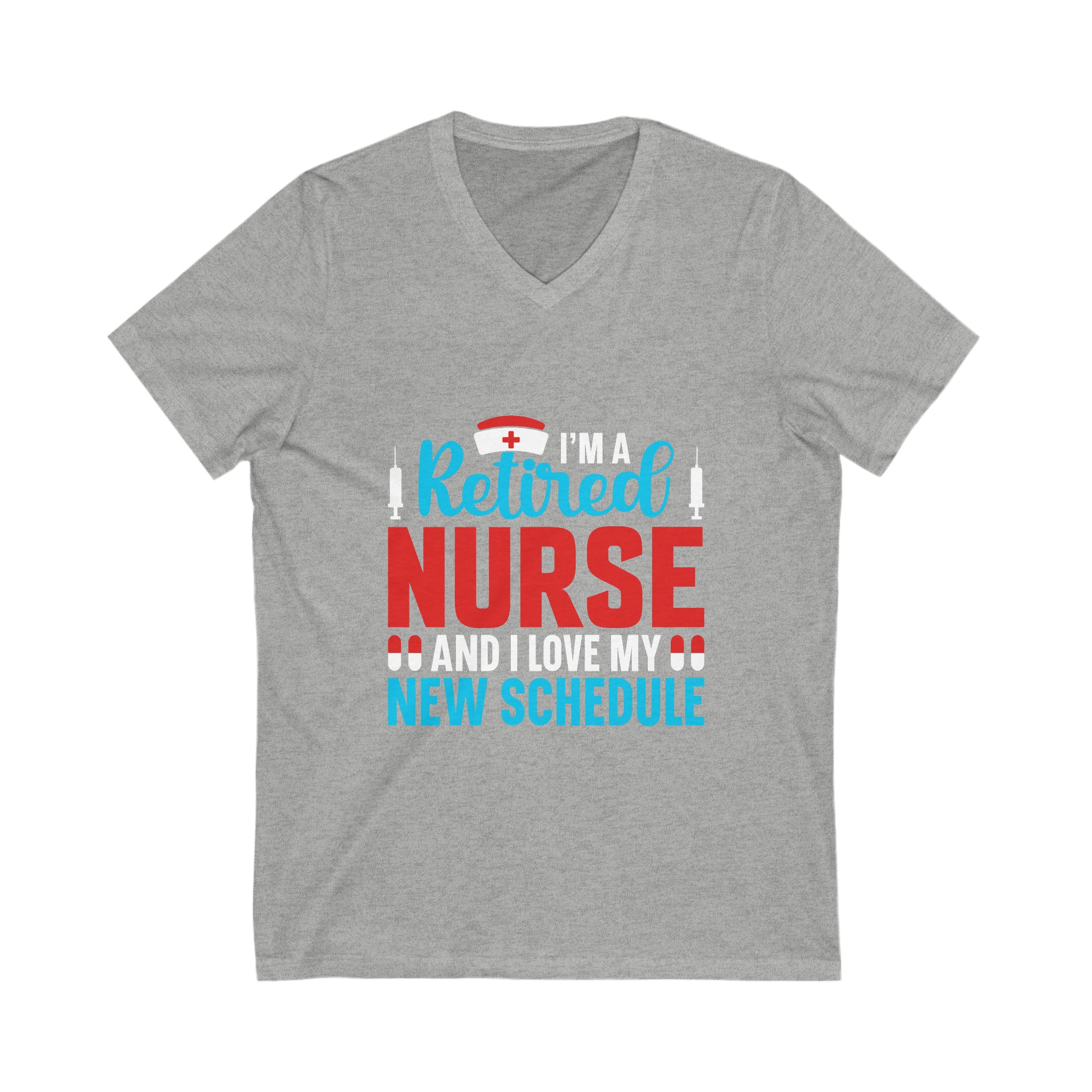 Celebrate Your Nursing Legacy with the 'I’m A Retired Nurse' Unisex Jersey Short Sleeve V-Neck Tee - Perfect Gift for Retired Nurses