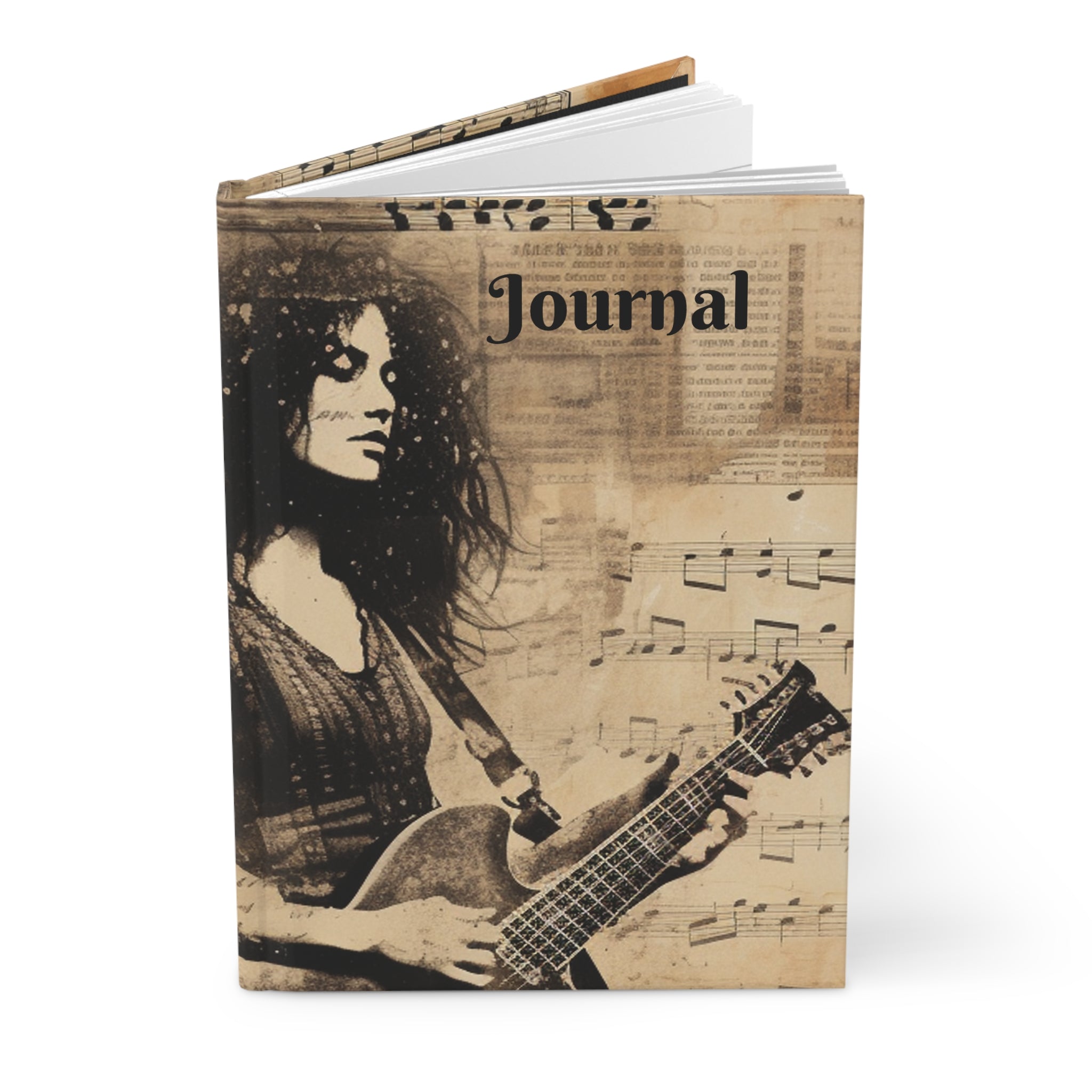 Hardcover Journal Matte--Rocker Collage For Music Lovers Gift for Music Lovers