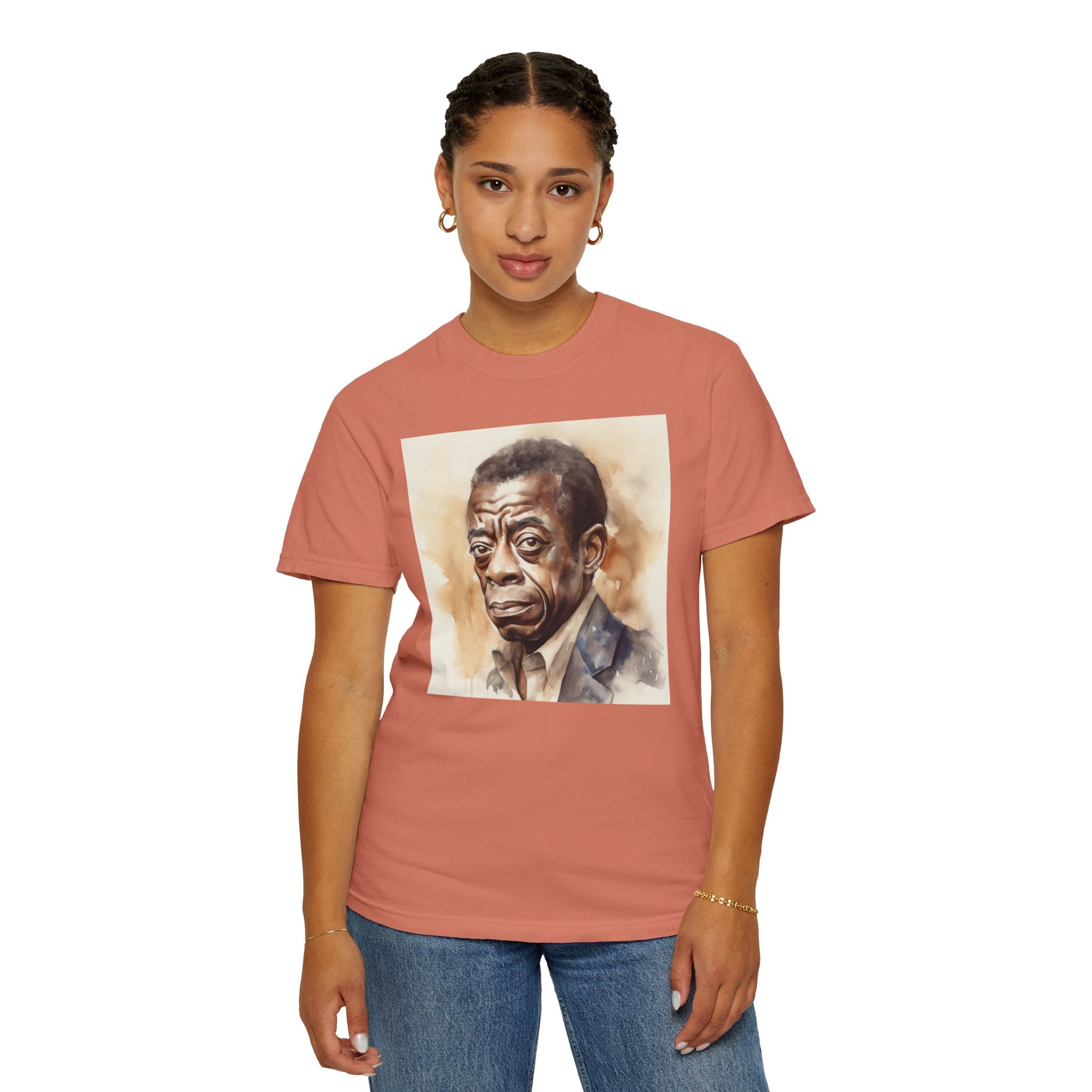 Iconic African American Pioneer Portrait Unisex Garment-Dyed T-shirt - Tribute to a Renowned Writer and Civil Rights Activist