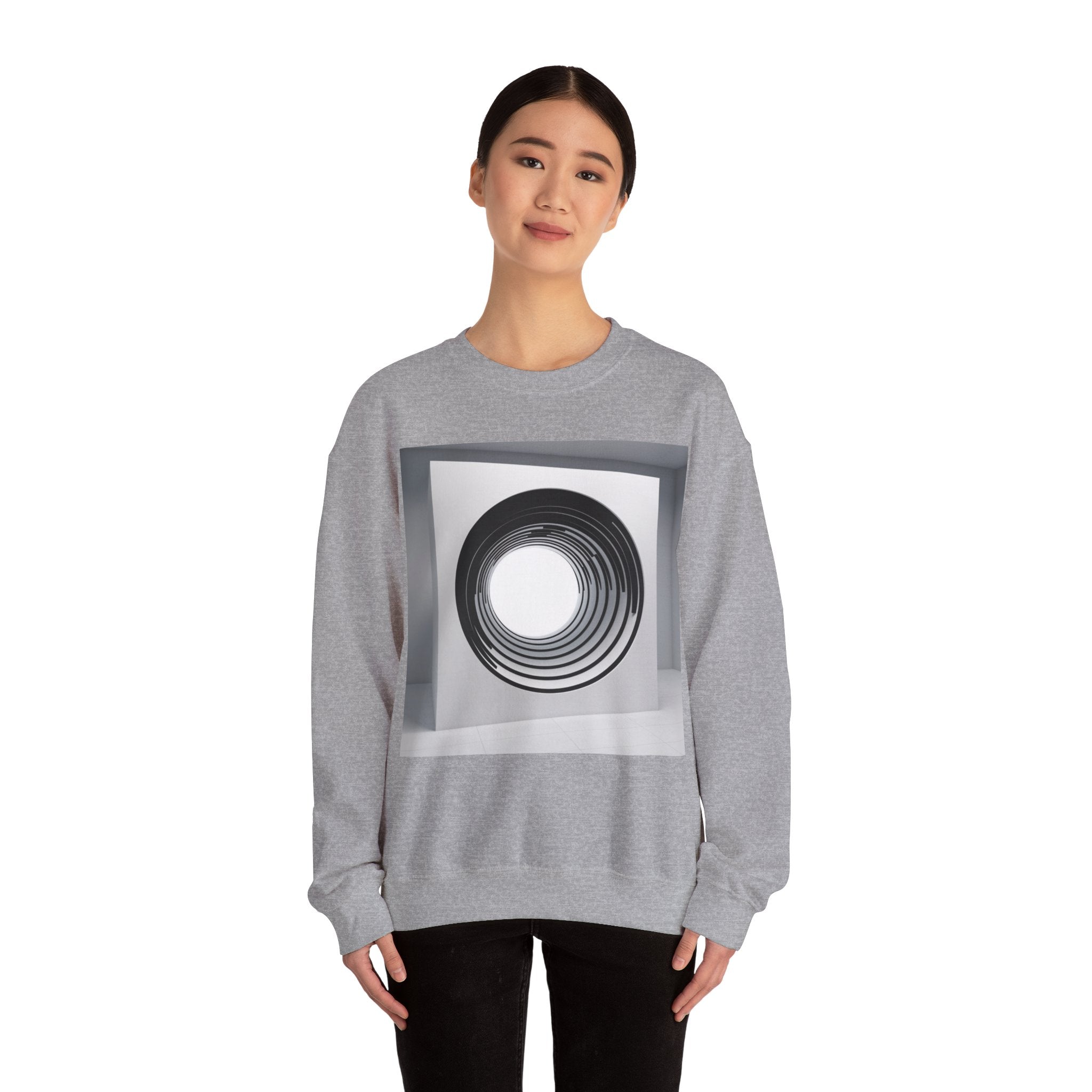 🌀 'Social Shield' Unisex Crewneck: Trippy 3D Tunnel Illusion Sweatshirt - Ideal for Deterring Unwanted Attention & Sparking Conversations 🚫🌌