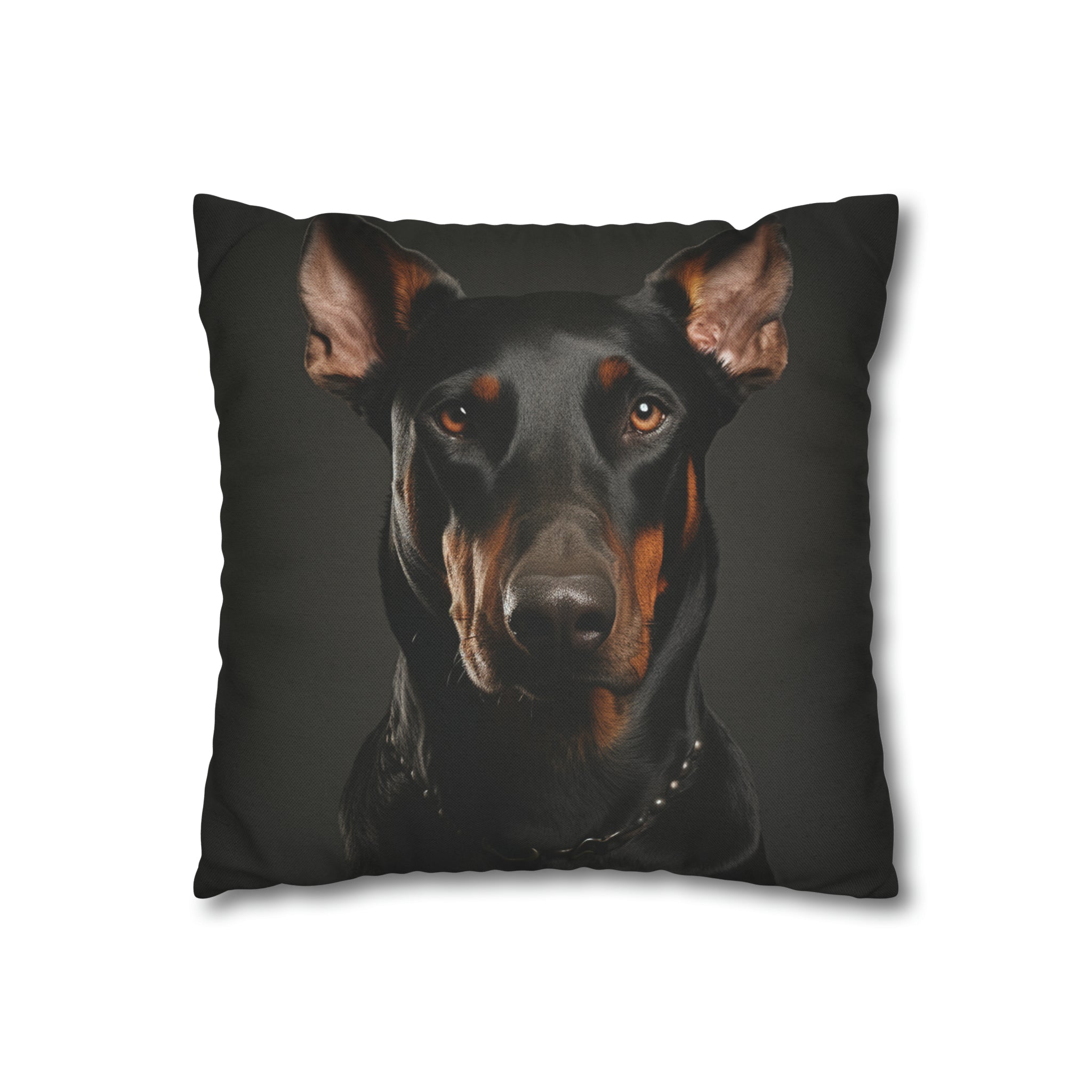 Spun Polyester Square Pillow Case- Dobermann Pinscher (Professional Art)