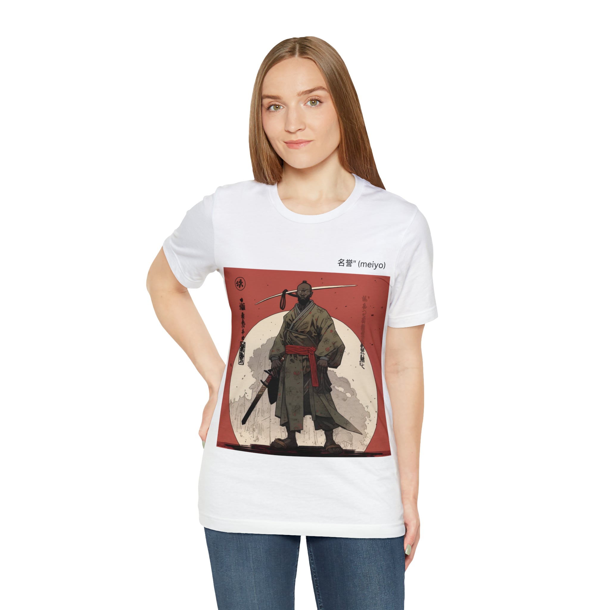 Unisex Jersey Short Sleeve Tee-- Honor and Prestige Samurai Ronin Anime, Japanese Art Comfortable Gift for Men/Boys