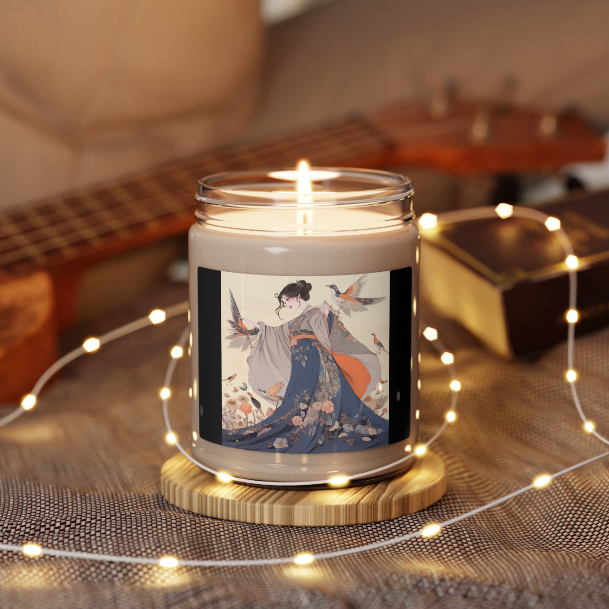 Soothing Fragrance Soy Candle with Japanese Art