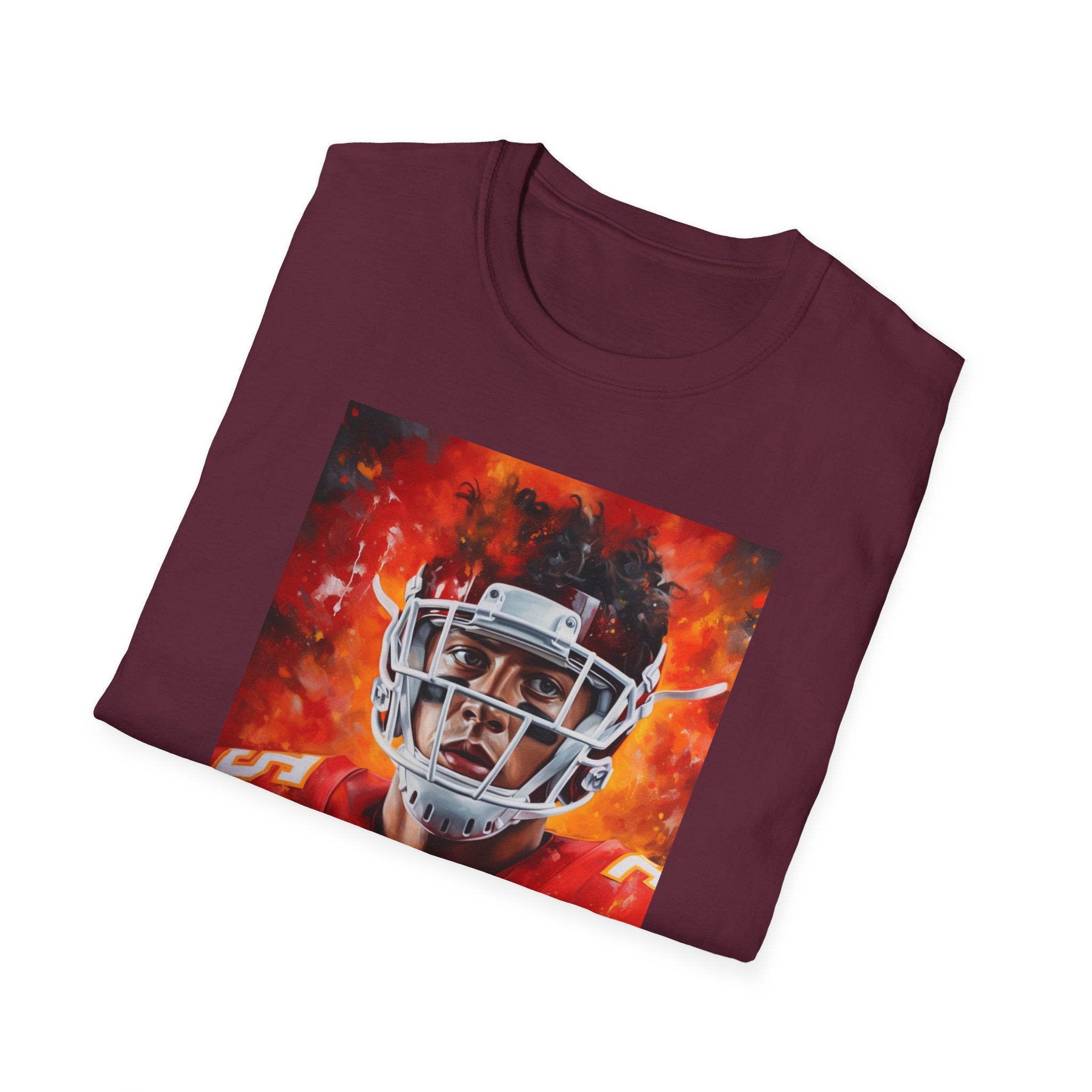 Comfortable Football Fan T-Shirt Embrace Art and Athletics with 'Professional Football Quarterback' Michelangelo Painting Icon Unisex Softstyle T-Shirt