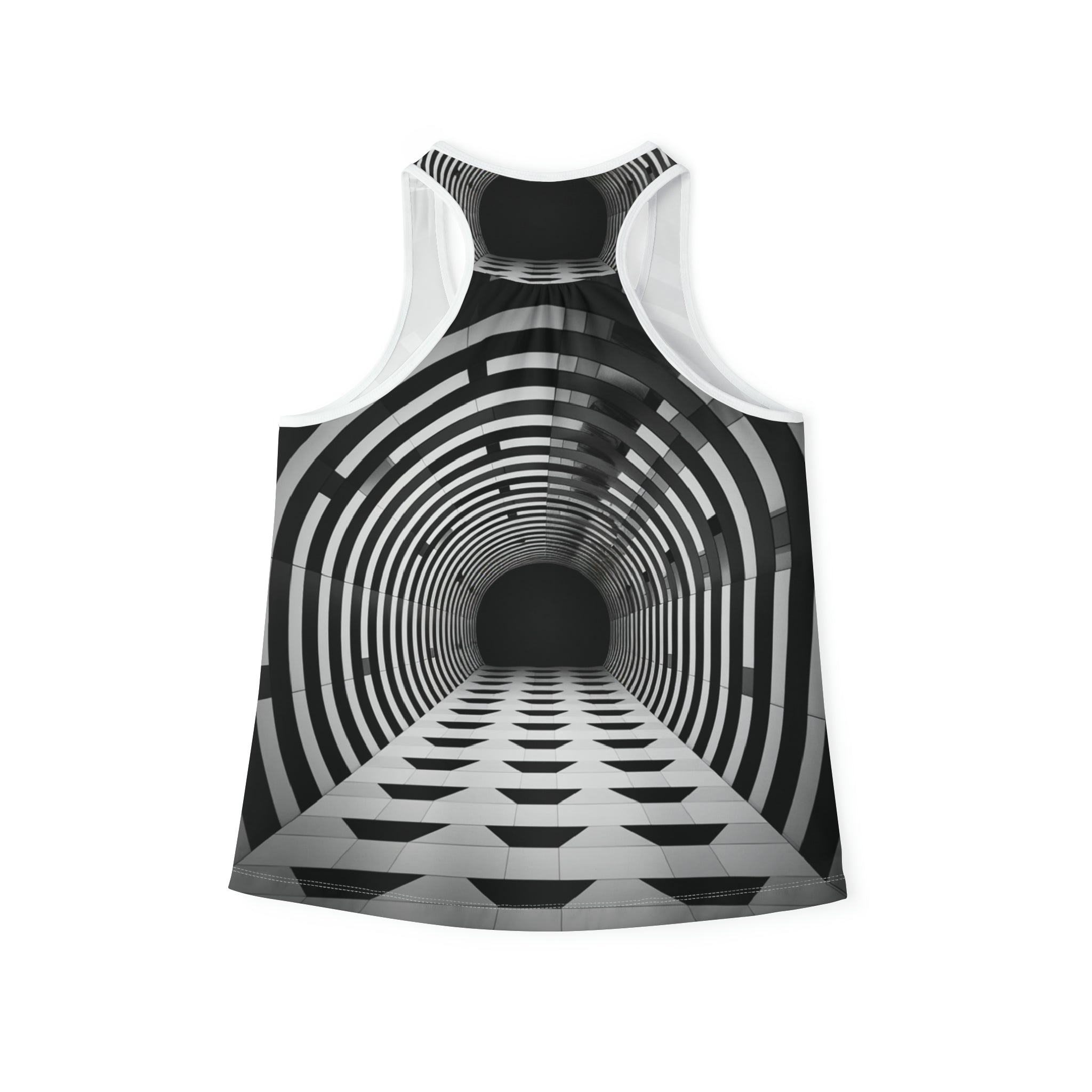 🌀 Mesmerizing Solitude: Optical Illusion Women's Tank Top - A Cool, Trippy Conversation Starter, Perfect for Personal Space Enthusiasts 🌈🚫