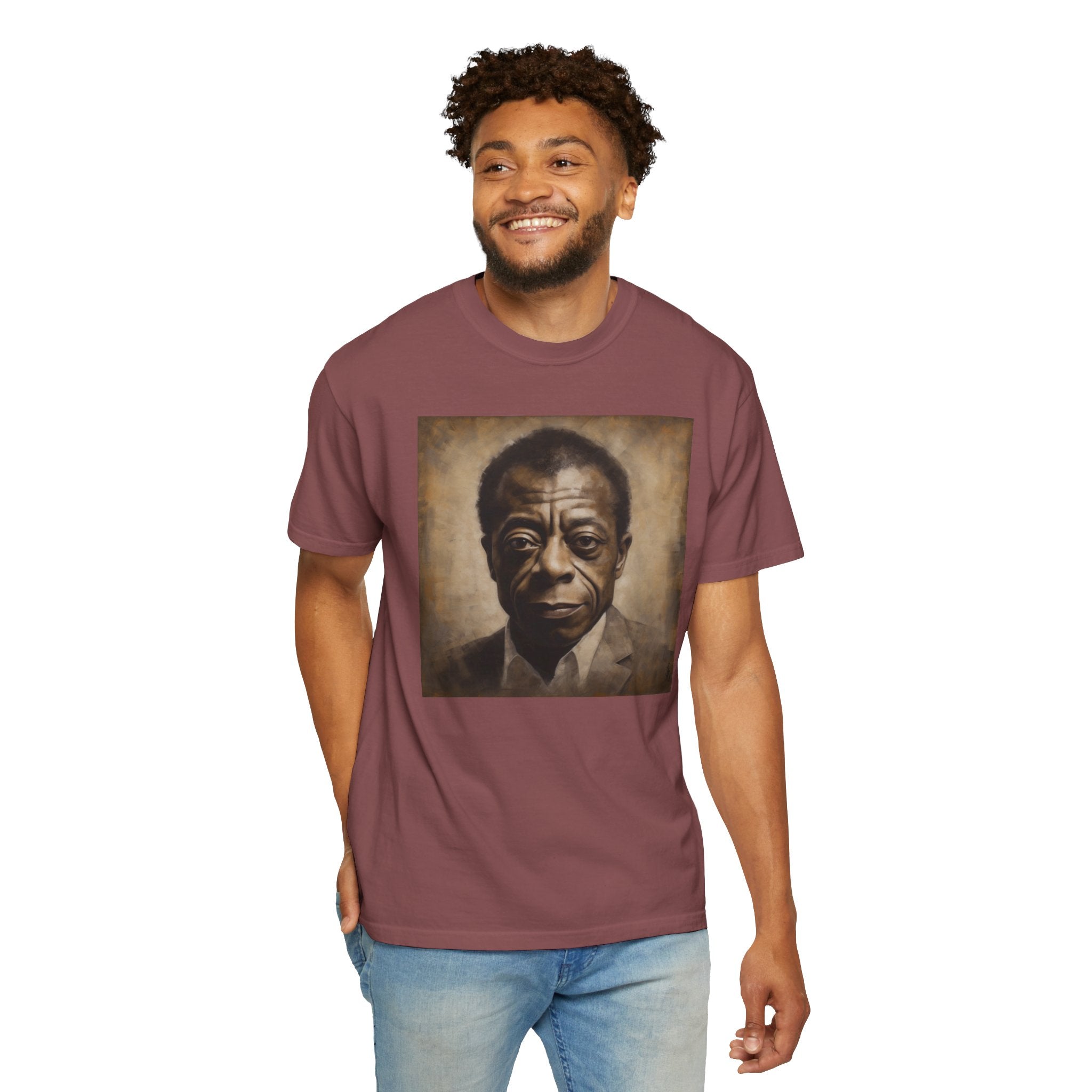 Show Civil Rights Support and Awareness in Comfort With Portrait of Iconic African American Pioneer Portrait Unisex Garment-Dyed T-shirt - Tribute to a Renowned Writer and Civil Rights Activist Ideal For History Scholars