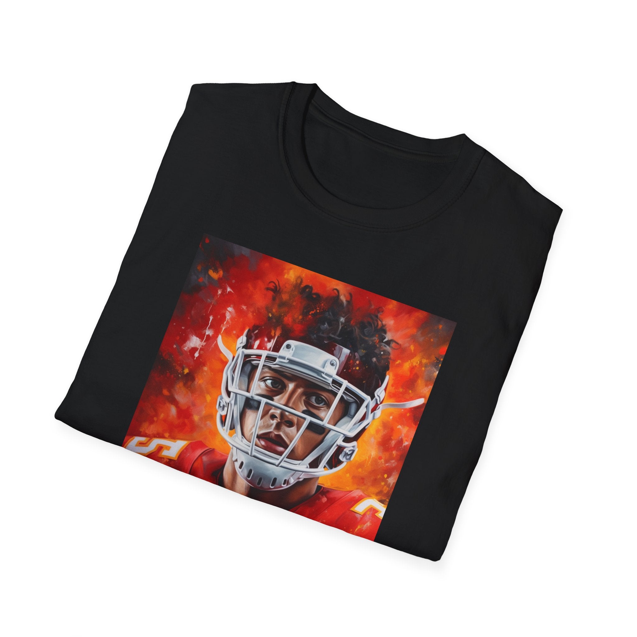 Comfortable Football Fan T-Shirt Embrace Art and Athletics with 'Professional Football Quarterback' Michelangelo Painting Icon Unisex Softstyle T-Shirt