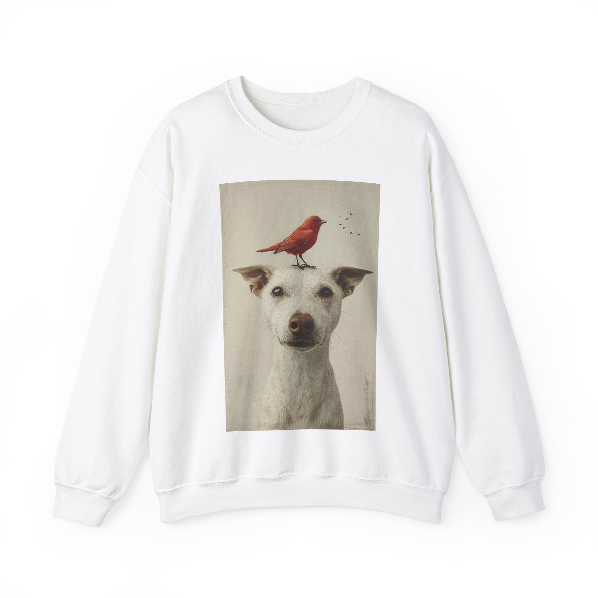 Trusting Bird and Dog Friend Unisex Heavy Blend™ Crewneck Sweatshirt - Cozy Comfort and Unique Style for Animal Lovers