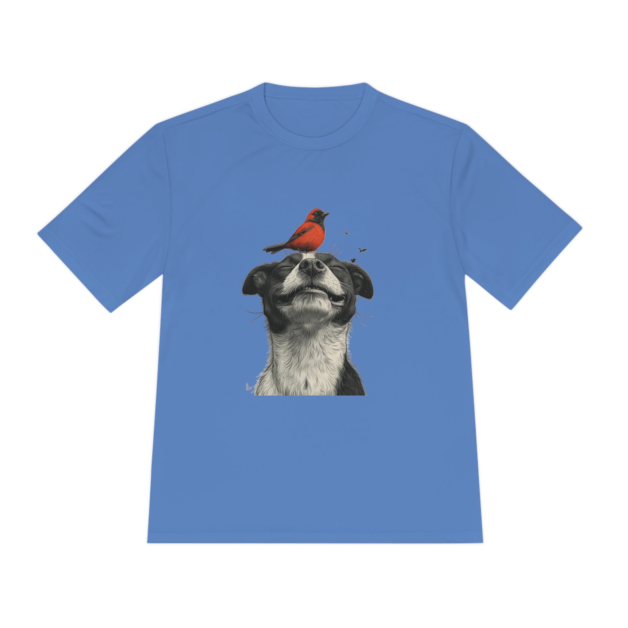 Perfect for Casual Fridays! Dog and Bird Pals Unisex MoistuDog and Bird Pals Unisex Moisture Wicking Tee - Comfortable and Stylish Apparel for Animal Loversre Wicking Tee - Comfortable and Stylish Apparel for Animal Lovers