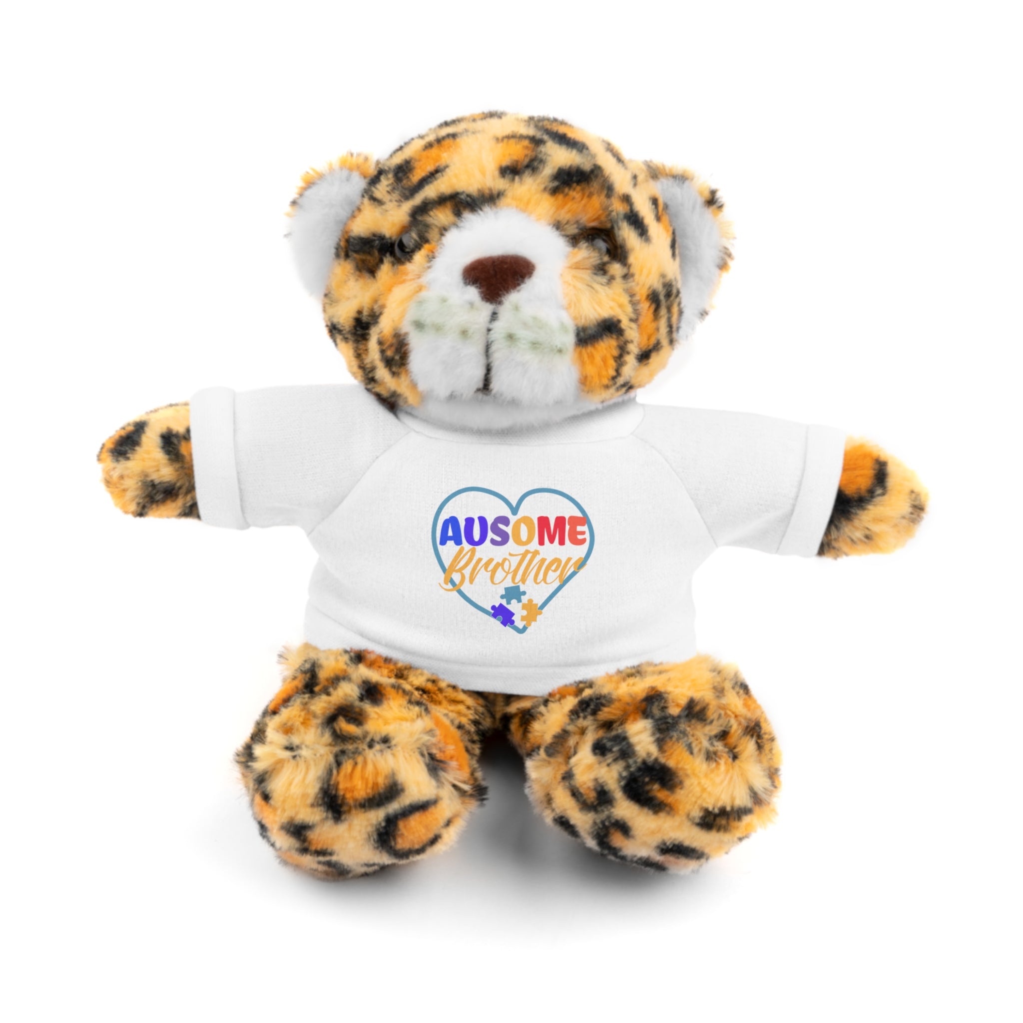 Show Support for Autism Sufferers and celebrate Your 'Ausome Brother' with Autism Awareness Stuffed Bear - Customized Tee Included