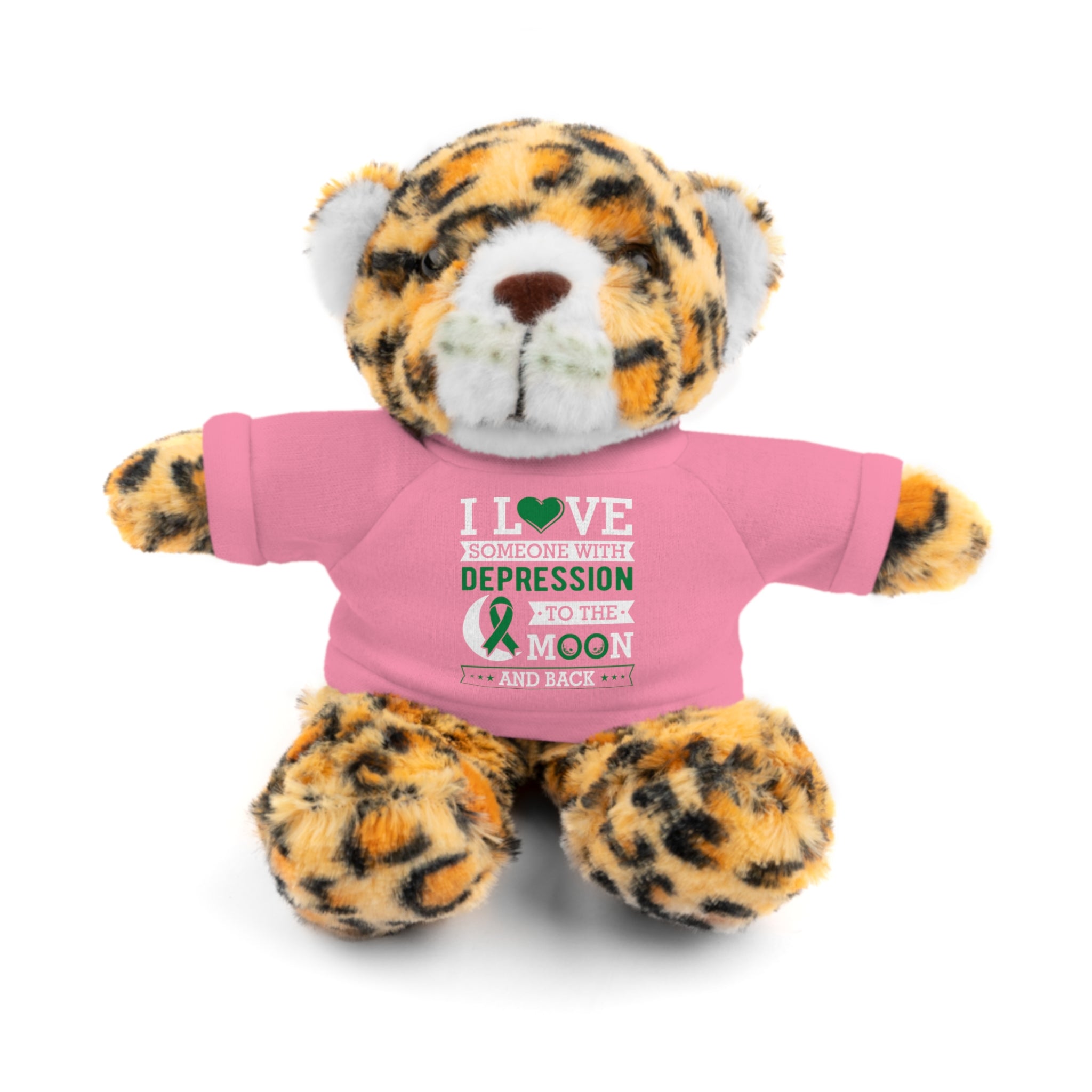 Show Your Love and Support with 'I Love Someone with Depression' Stuffed Animals - Furry Friend Wears Heartfelt Message Tee