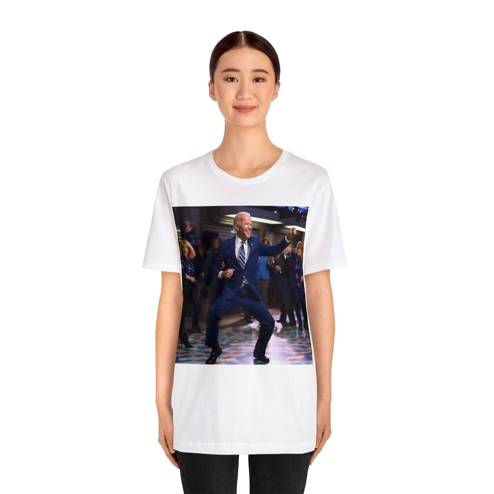 Funny Presidential Gag Gift! Get Groovy on Election Night with Our Funny Disco Dance Party Unisex Tee - Make Your Vote Count in Style! Unisex Jersey Short Sleeve Tee