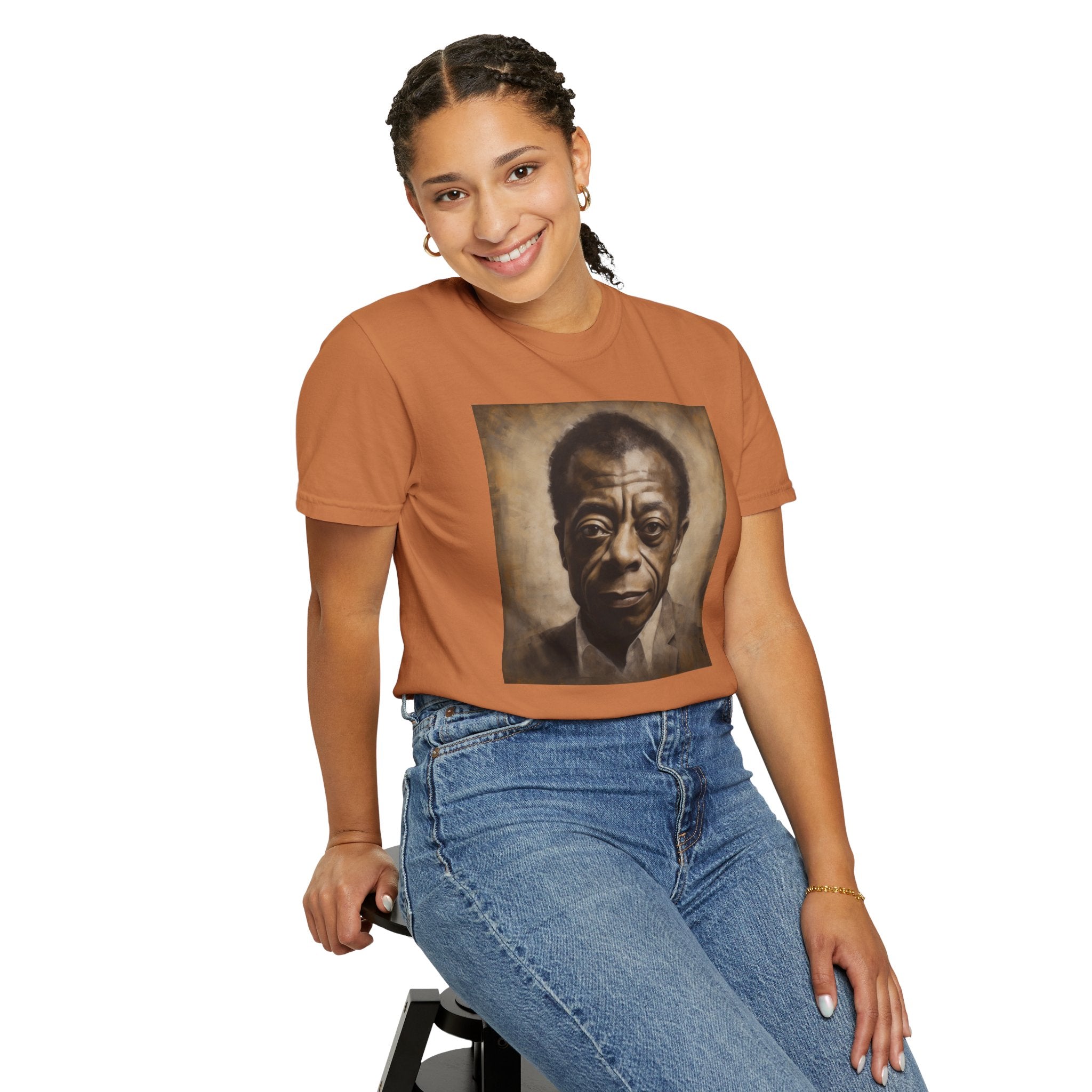 Show Civil Rights Support and Awareness in Comfort With Portrait of Iconic African American Pioneer Portrait Unisex Garment-Dyed T-shirt - Tribute to a Renowned Writer and Civil Rights Activist Ideal For History Scholars