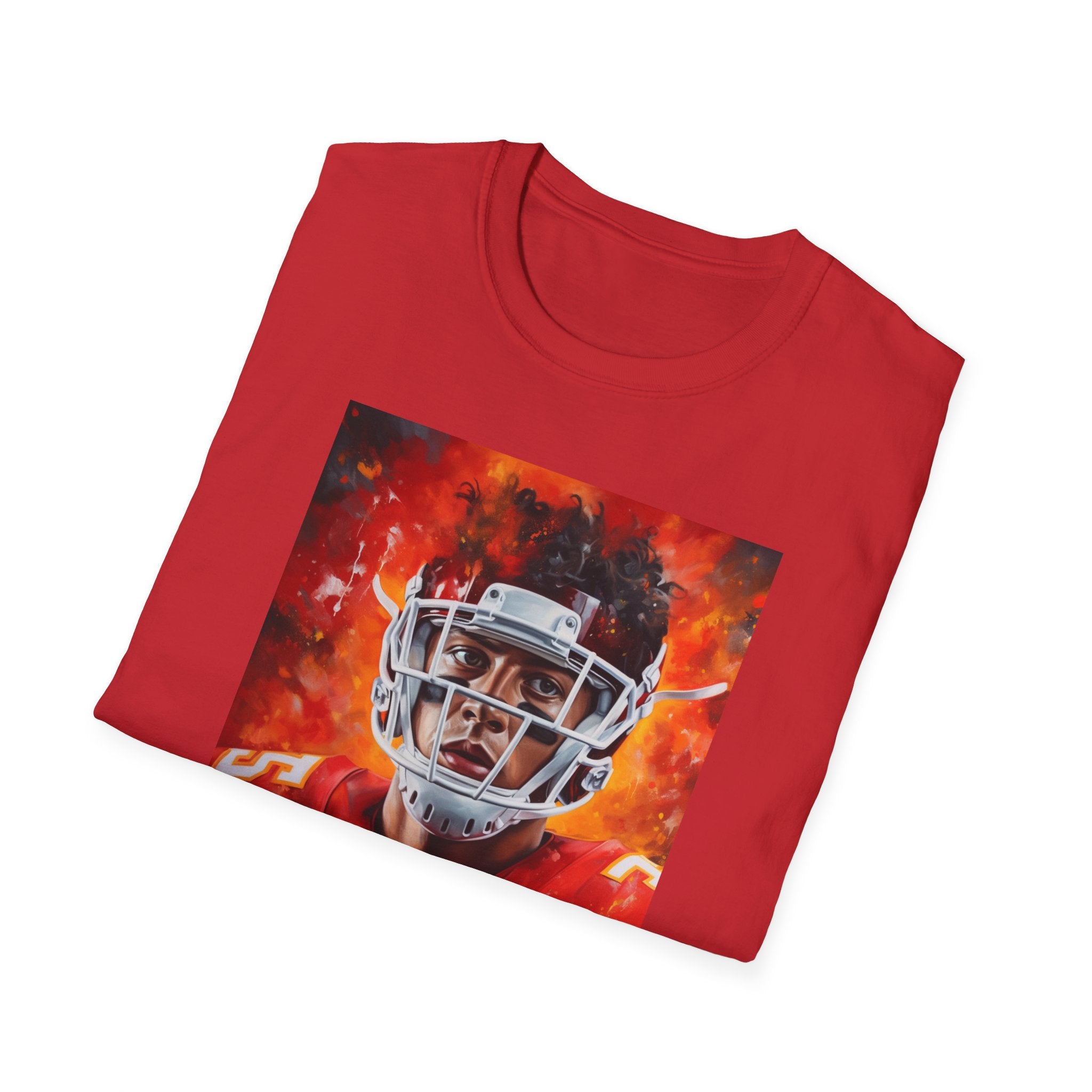 Comfortable Football Fan T-Shirt Embrace Art and Athletics with 'Professional Football Quarterback' Michelangelo Painting Icon Unisex Softstyle T-Shirt