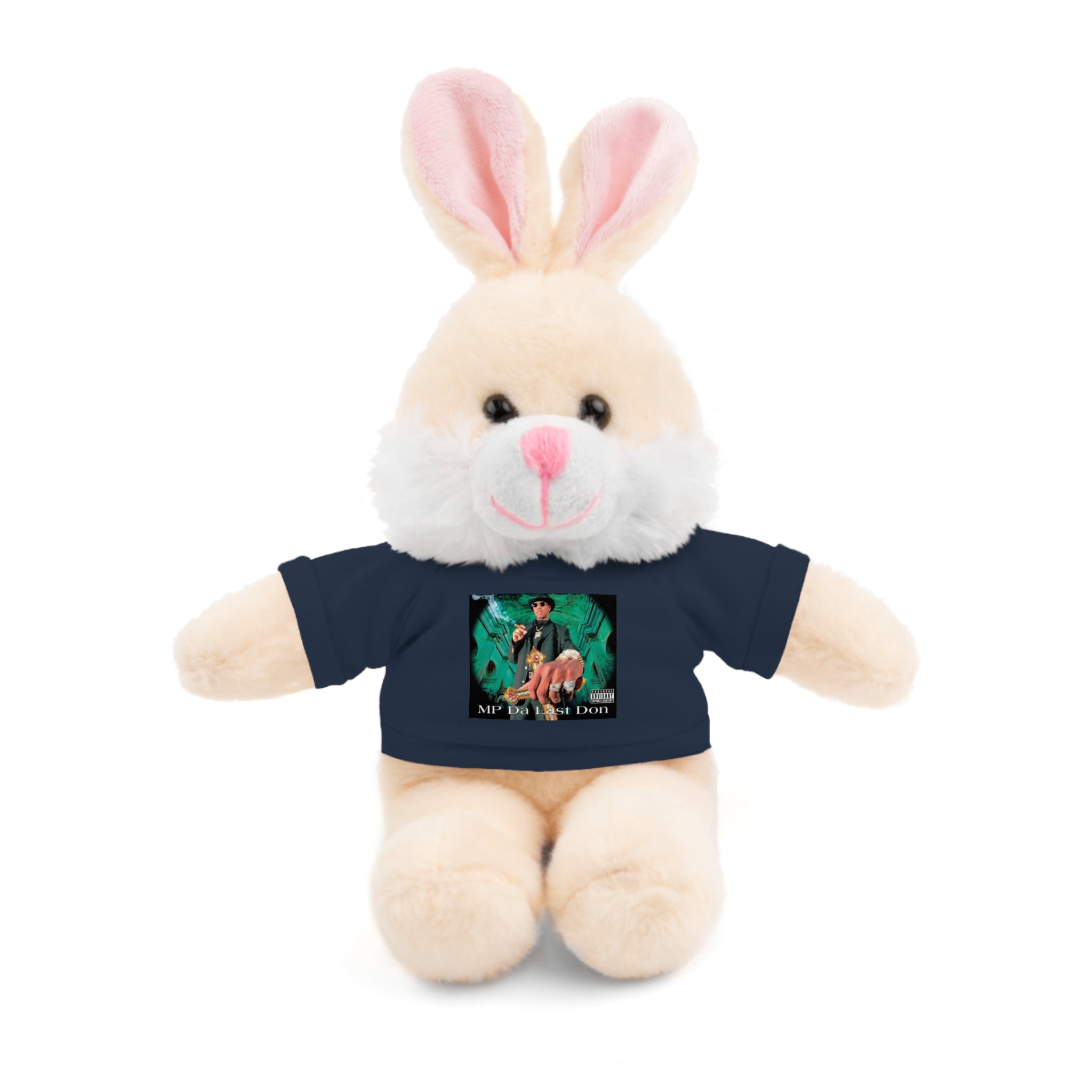 Nostalgic Vibes: Stuffed Animals with 90's Louisiana Rap Icon Tee - Retro Plush Toy for Hip Hop Fans