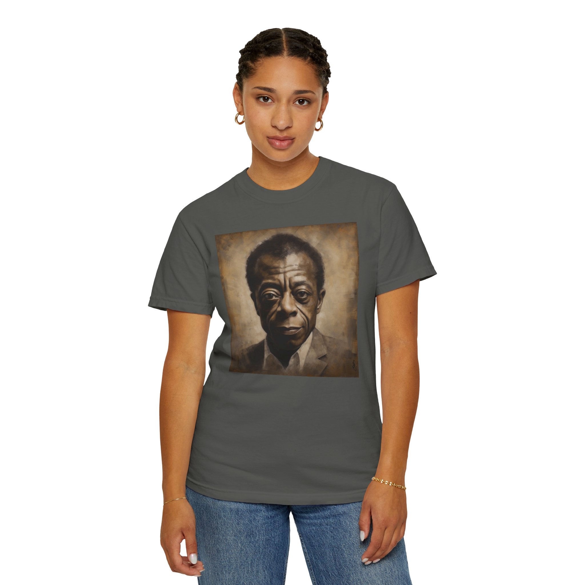 Show Civil Rights Support and Awareness in Comfort With Portrait of Iconic African American Pioneer Portrait Unisex Garment-Dyed T-shirt - Tribute to a Renowned Writer and Civil Rights Activist Ideal For History Scholars