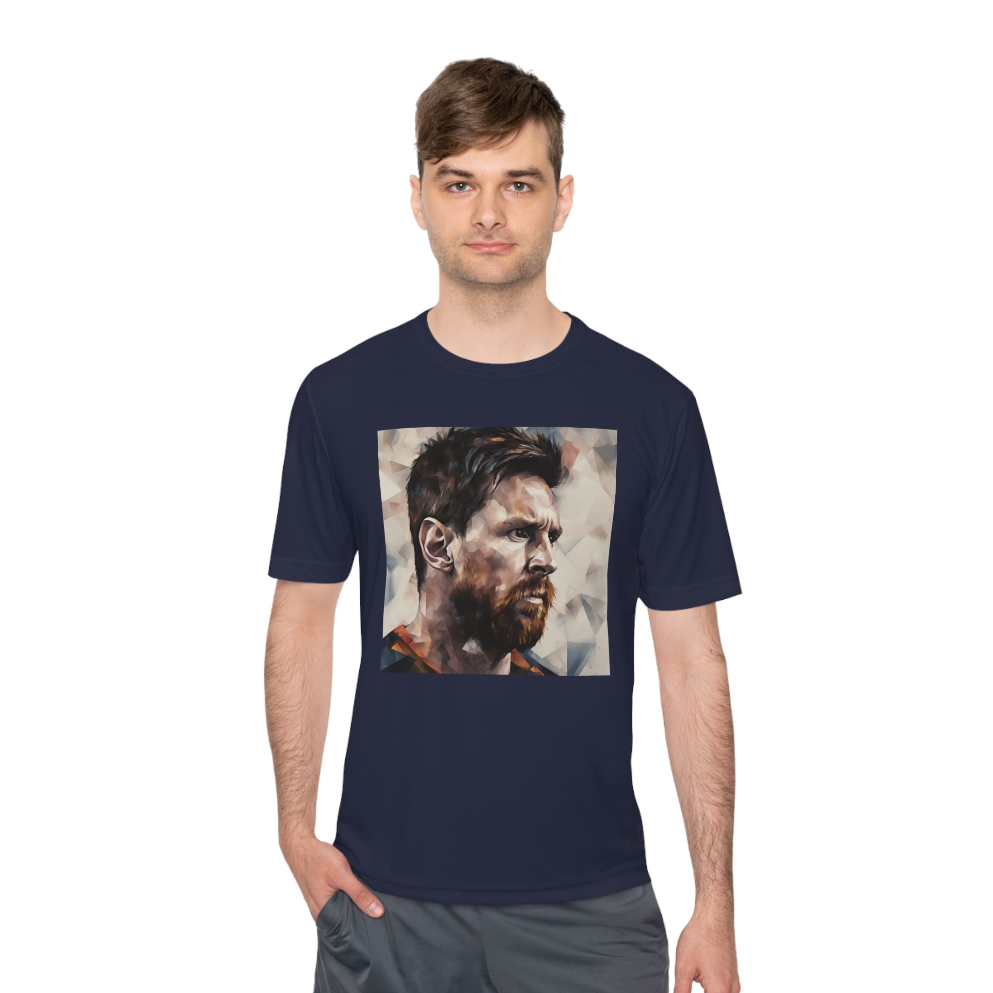  Celebrate Soccer's Icon in Artistic Style: Unveil your love for the legendary Lionel Messi with our "Messi Watercolor Masterpiece" Unisex Moisture Wicking Tee. This t-shirt captures the essence of Messi's dynamic playstyle through a vibrant watercolor design, blending the world of art with the spirit of soccer. Won't find anywhere else.