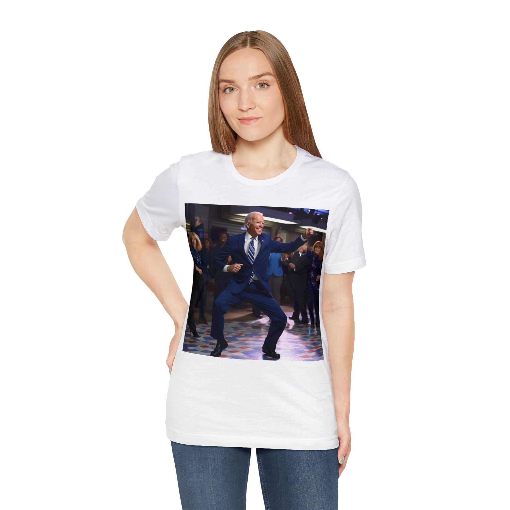 Funny Presidential Gag Gift! Get Groovy on Election Night with Our Funny Disco Dance Party Unisex Tee - Make Your Vote Count in Style! Unisex Jersey Short Sleeve Tee