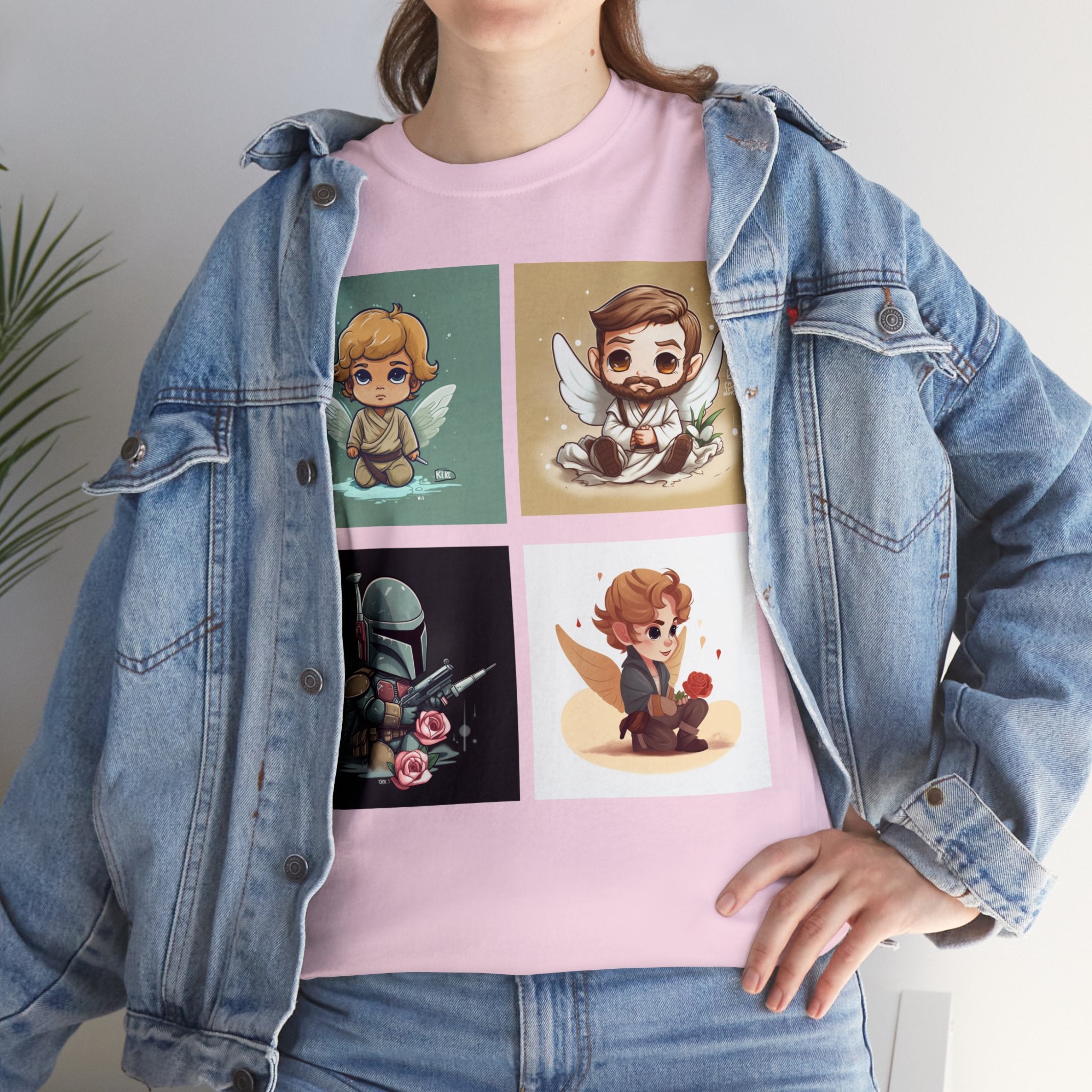 Proven Conversation Starter Cons! This Unique Shirt to Your Collection For Fans of Original Trilogy. Embrace the Epic Saga: Heroes and Villains of a Far Away Galaxy Cute Collage Unisex Heavy Cotton Tee - Showcase Your Love for Timeless Adventures