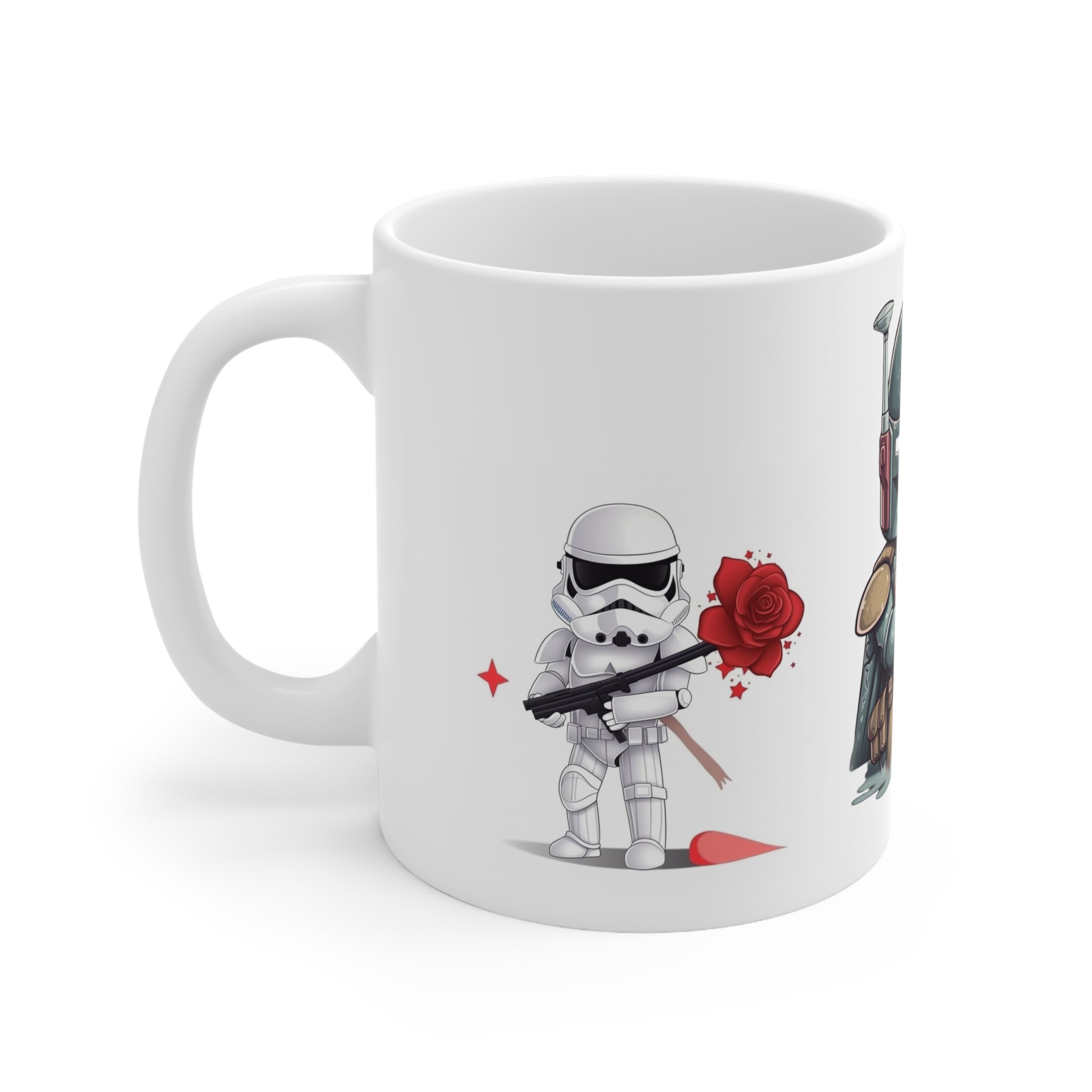 Complete Your Original Trilogy Collection with the Retro Sci Fi Series Iconic Bounty Hunter Adorable Cupid Ceramic Mug 11oz - Unique Gift for the One You Love or for the Ideal Gift for Friends and Family