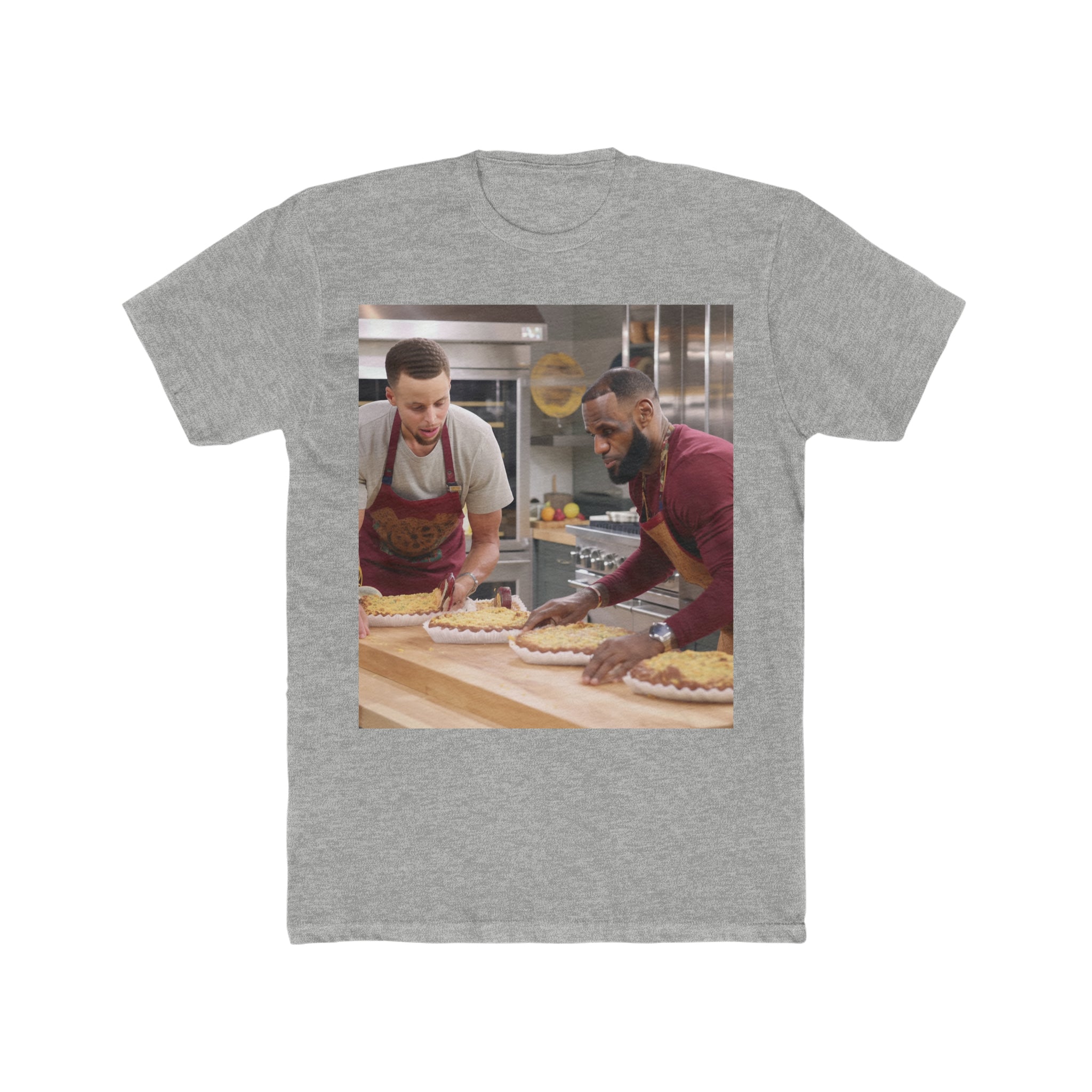 Elevate Your Style with 'Basketball Court Legends Whipping Up Pastries' Funny Men's Cotton Crew Tee - A Slam Dunk of Humor and Comfort