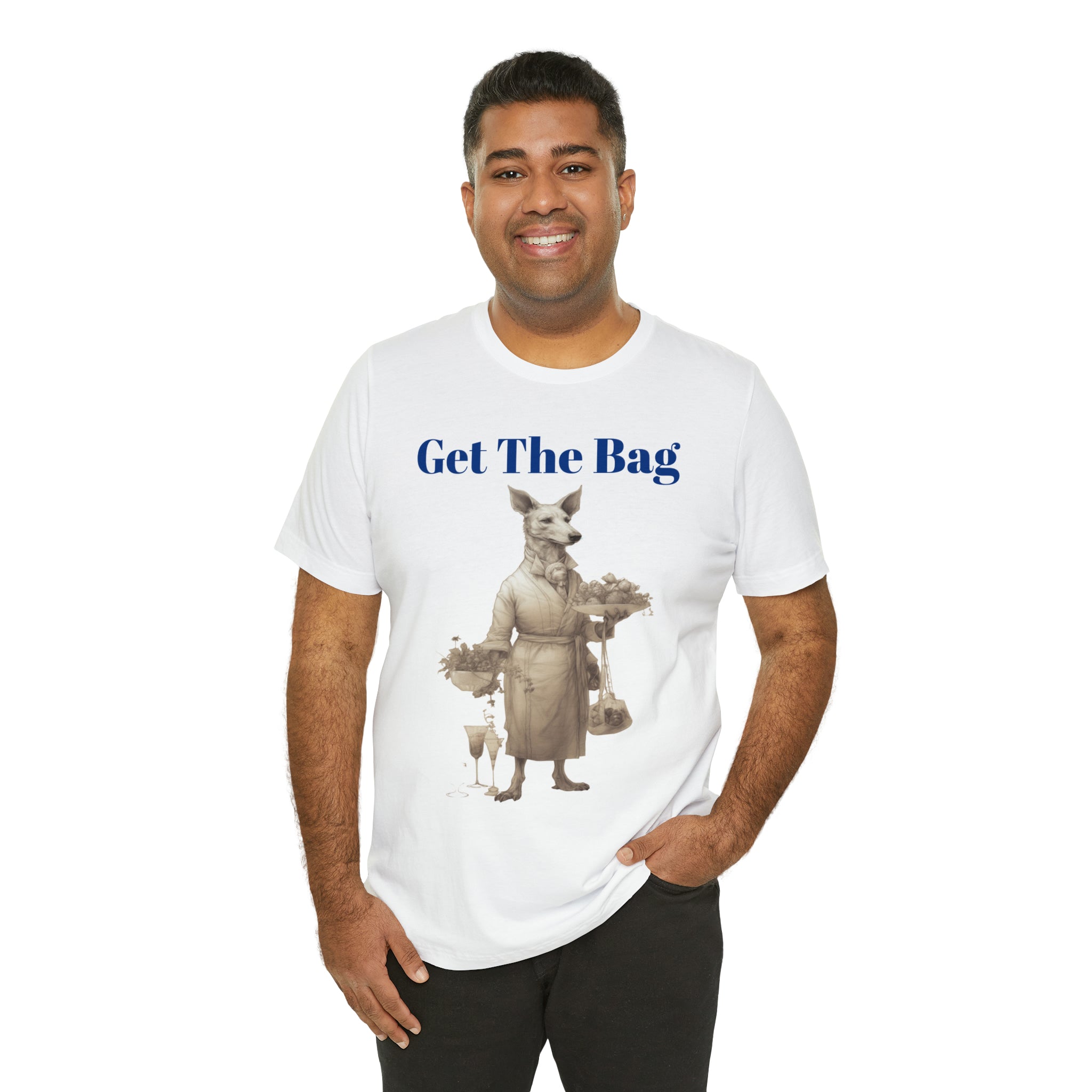 Unisex Jersey Short Sleeve Tee--"Get the Bag" Gentleman Canine Perfect Gift for Pet Lovers or For Dog Lovers