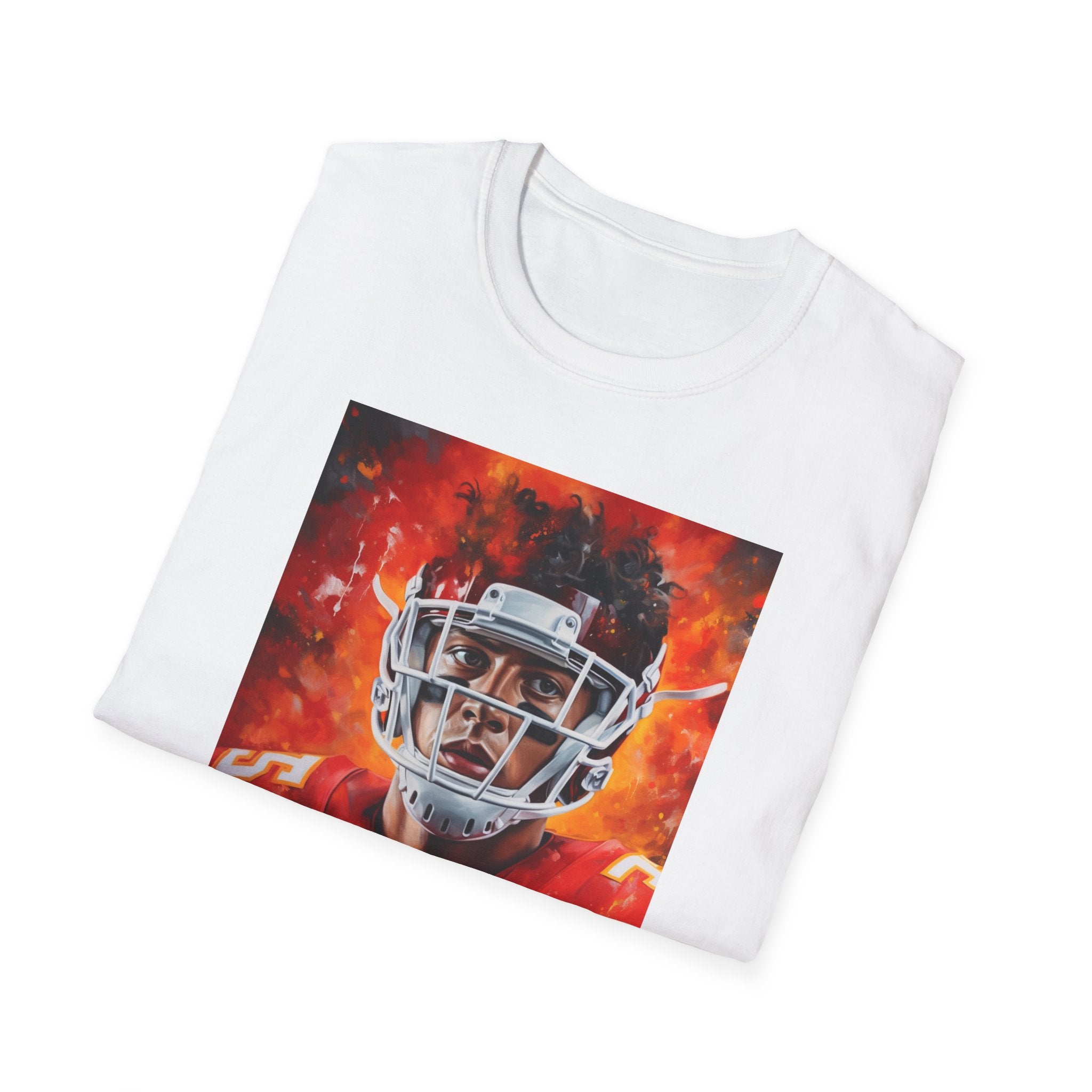 Comfortable Football Fan T-Shirt Embrace Art and Athletics with 'Professional Football Quarterback' Michelangelo Painting Icon Unisex Softstyle T-Shirt