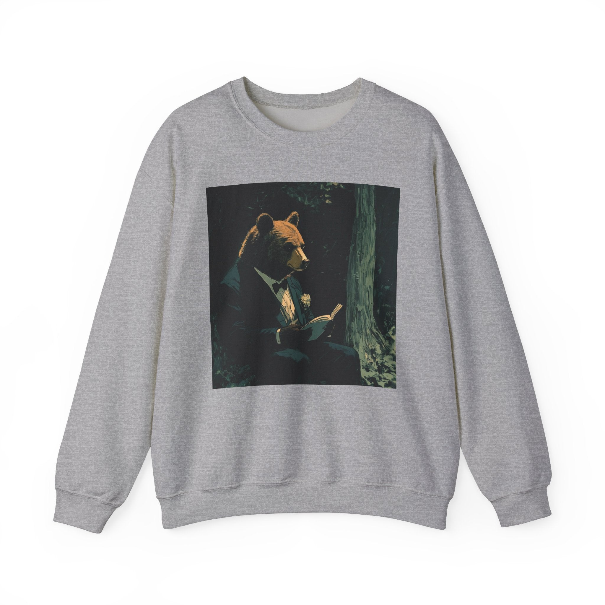 Dapper Wilderness: Gentleman Bear Unisex Heavy Blend™ Crewneck Sweatshirt - Cozy Meets Class