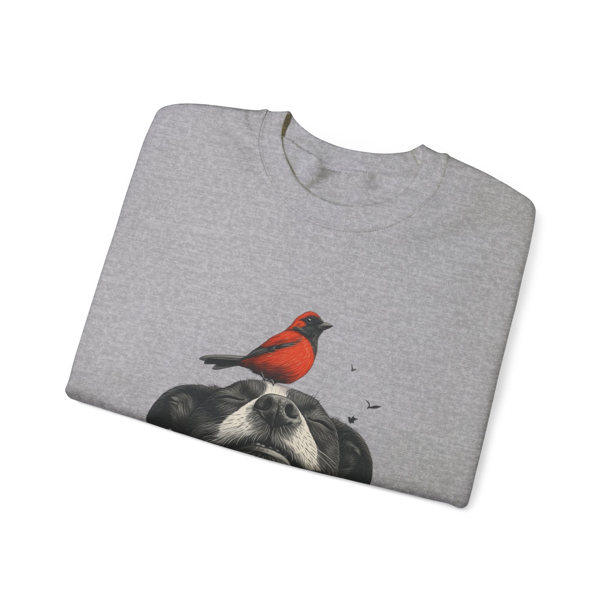 Trusting Bird and Dog Friend Unisex Heavy Blend™ Crewneck Sweatshirt - Cozy Comfort and Unique Style for Animal Lovers