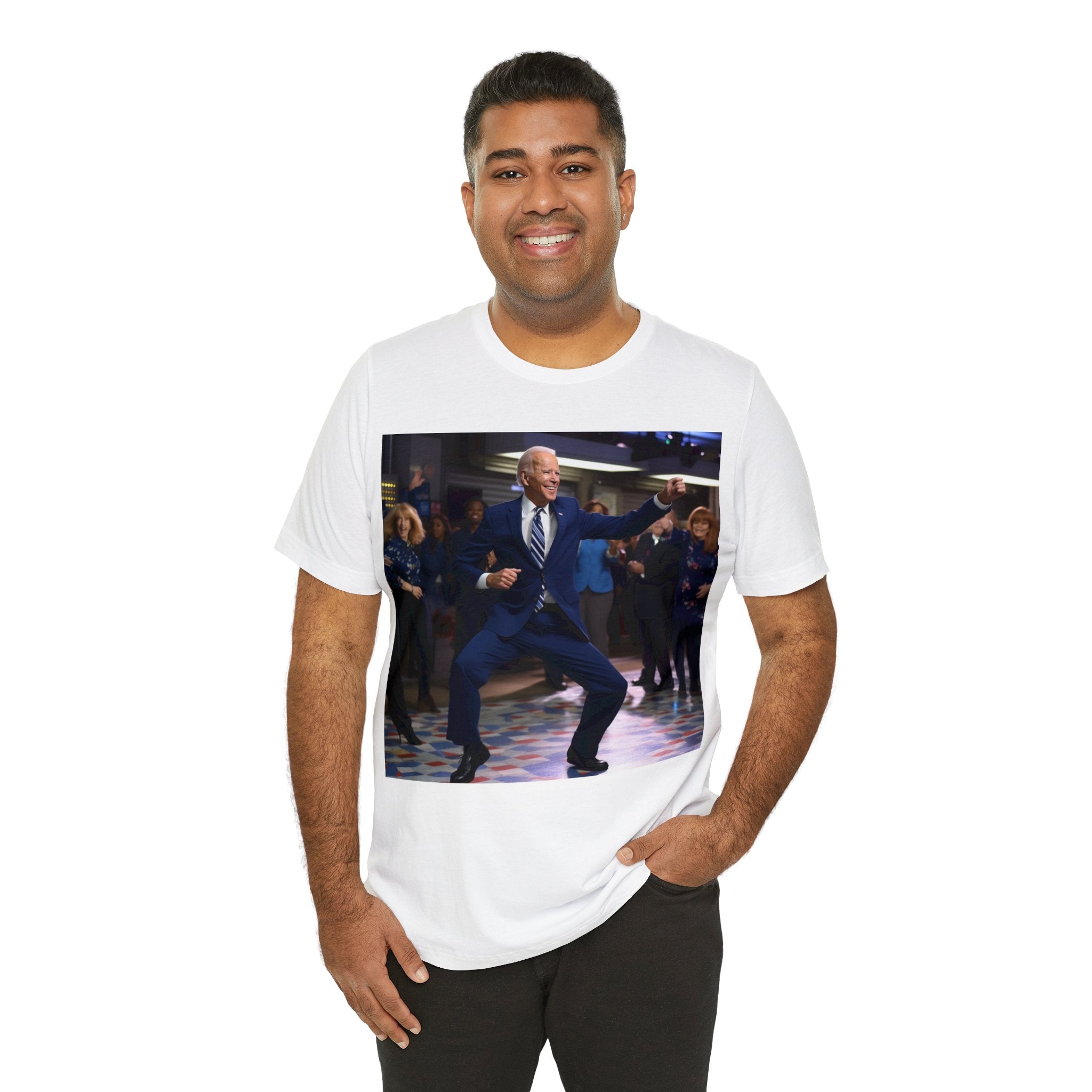 Funny Presidential Gag Gift! Get Groovy on Election Night with Our Funny Disco Dance Party Unisex Tee - Make Your Vote Count in Style! Unisex Jersey Short Sleeve Tee