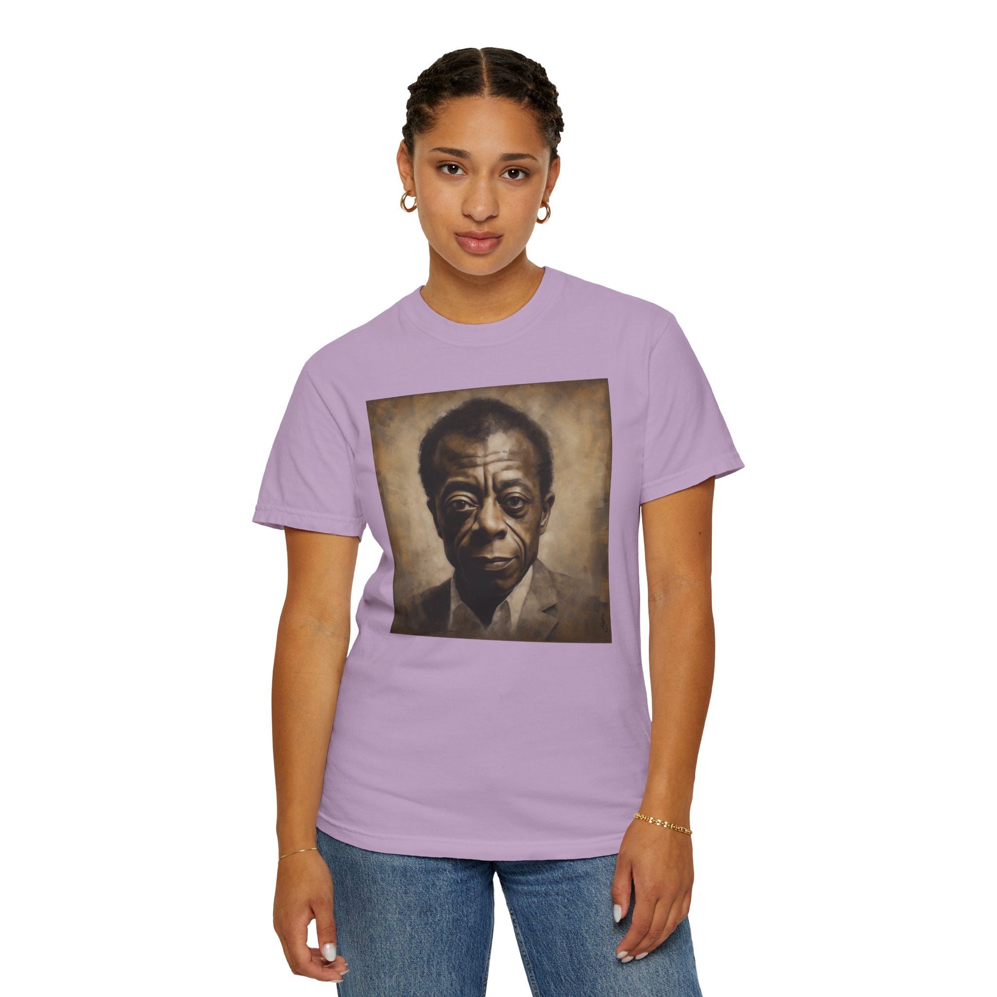 Show Civil Rights Support and Awareness in Comfort With Portrait of Iconic African American Pioneer Portrait Unisex Garment-Dyed T-shirt - Tribute to a Renowned Writer and Civil Rights Activist Ideal For History Scholars