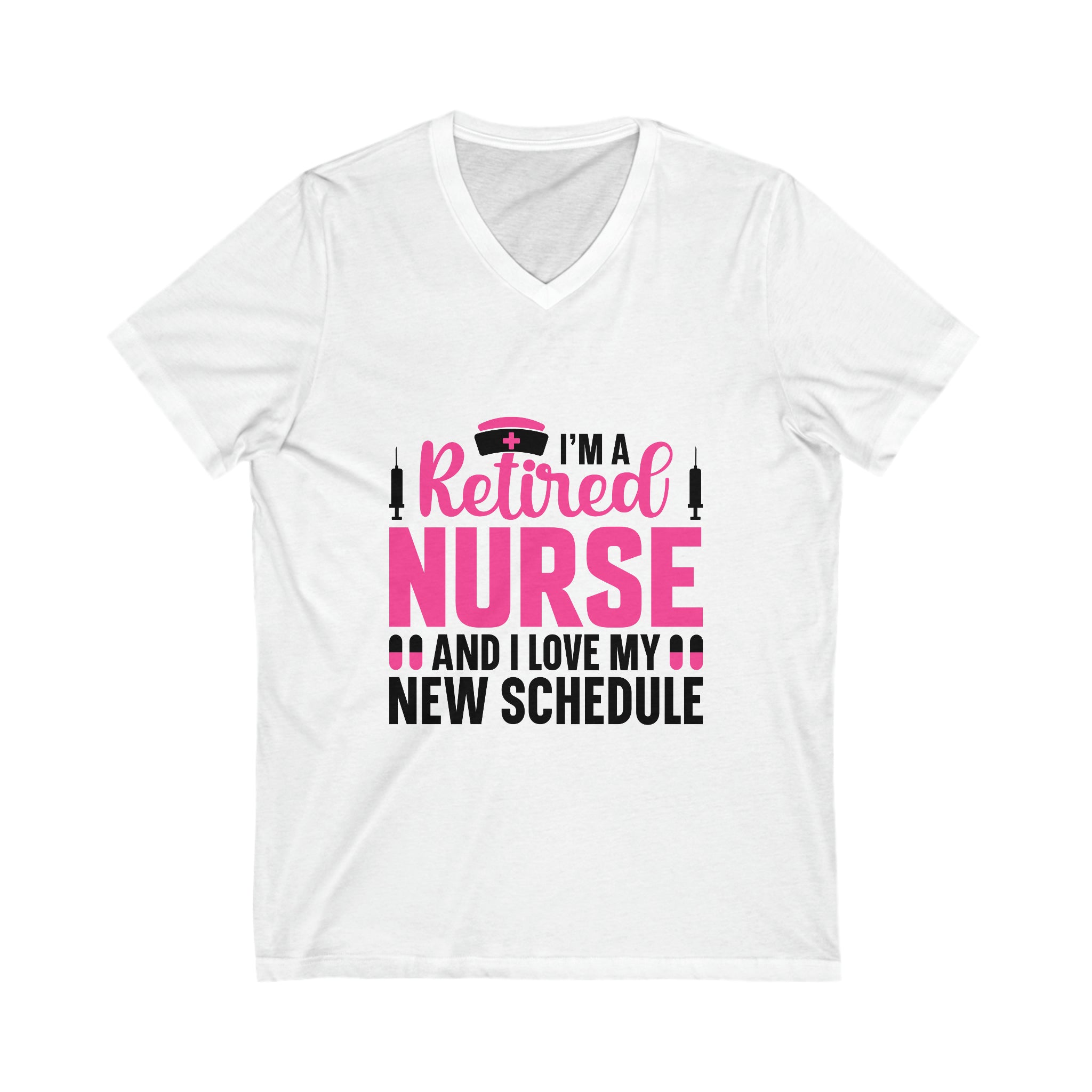 Give to the Special Nurse in Your Life! Celebrate Your Nursing Legacy with the 'I’m A Retired Nurse' Unisex Jersey Short Sleeve V-Neck Tee - Perfect Gift for Retired Nurses